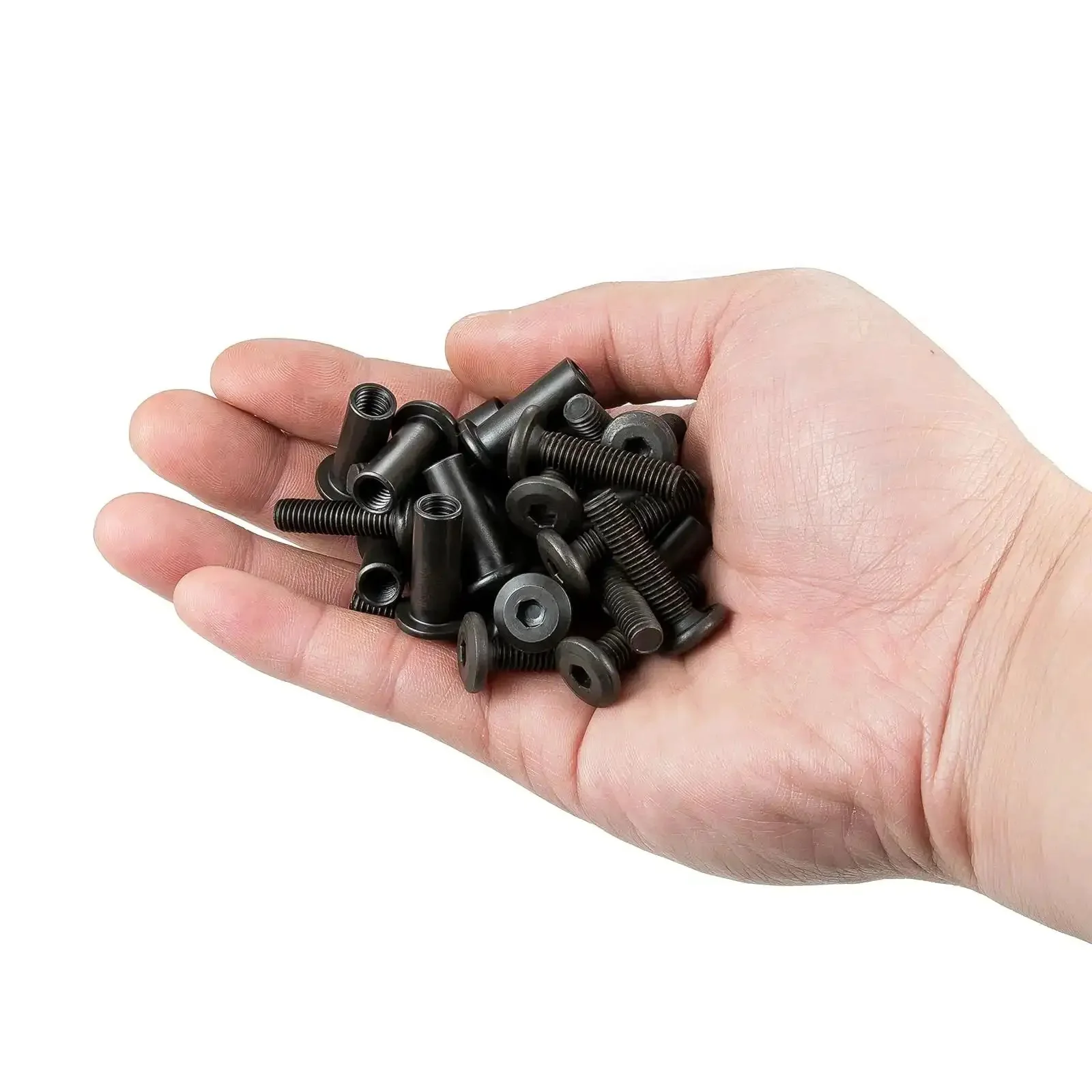 100 Pcs M6x25mm Furniture Bolts Hex Screws And Barrel Nuts Kit With 2 Matching Drive Tools For Furniture Connectors Bunk Beds And Woodworking Projects Black Beefy Heavy Duty Hardware - Image 7