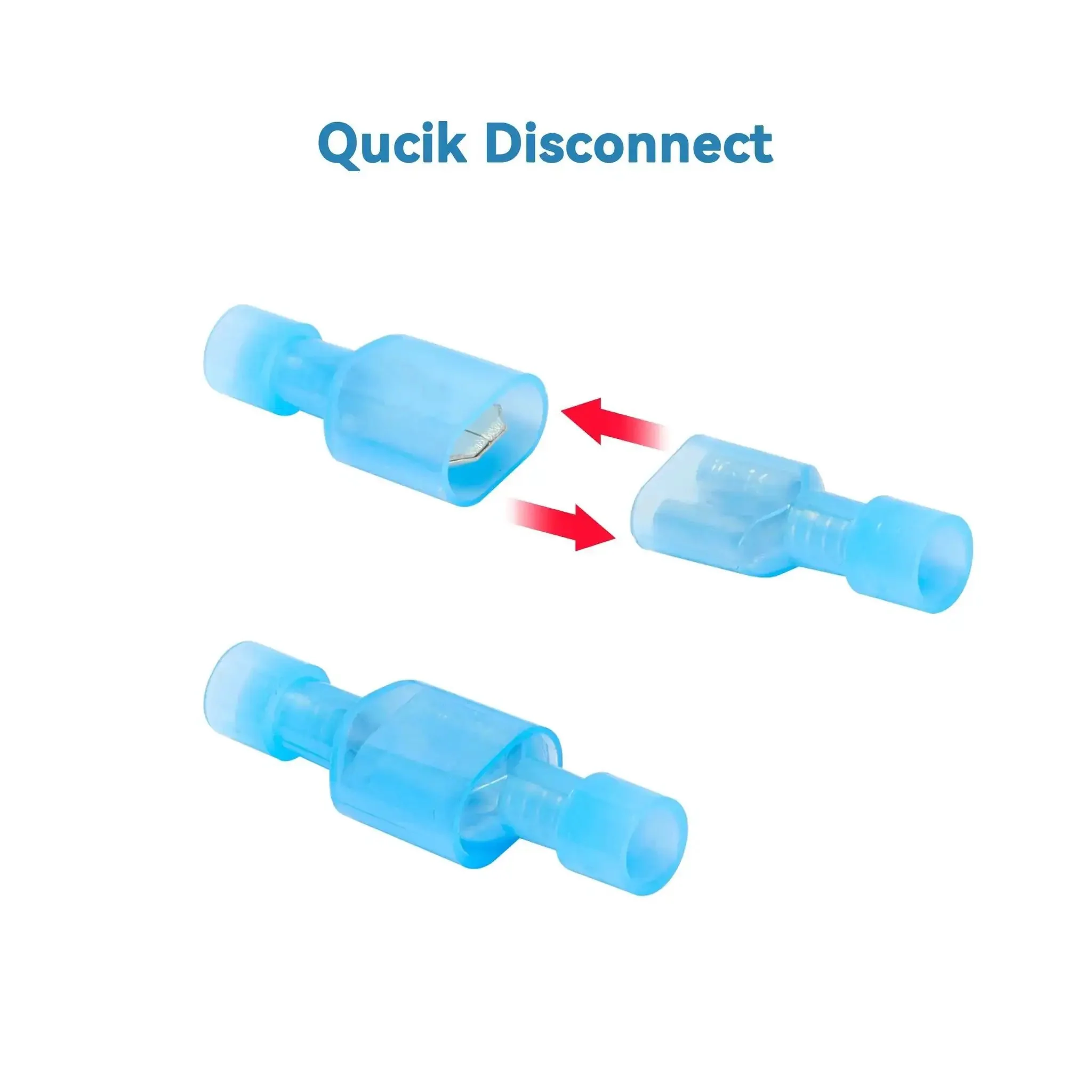 100 Pcs Nylon Female Spade Quick Disconnect Connectors Kit Yellow For 12 To 10 AWG Wire Tinned Copper Cold Pressed Insulated Terminals DIY Friendly Ideal For Automotive Electrical Crimping And Easy Solderless Connections - Image 4