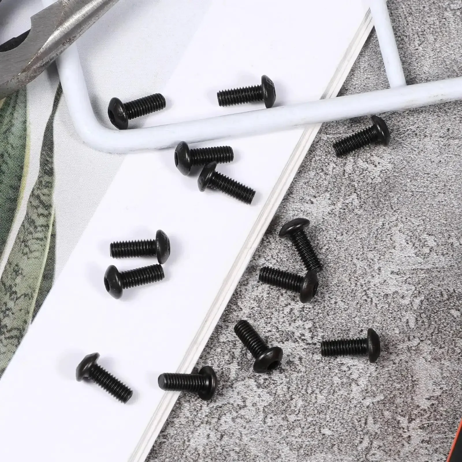 100 Piece M3 X 8mm Hex Socket Button Head Cap Screws Kit, Pro Grade Alloy Steel With Black Oxide Finish, Metric Bolts And Nuts Assortment For DIY Projects, Compatible With 2mm Wrenches - Image 2