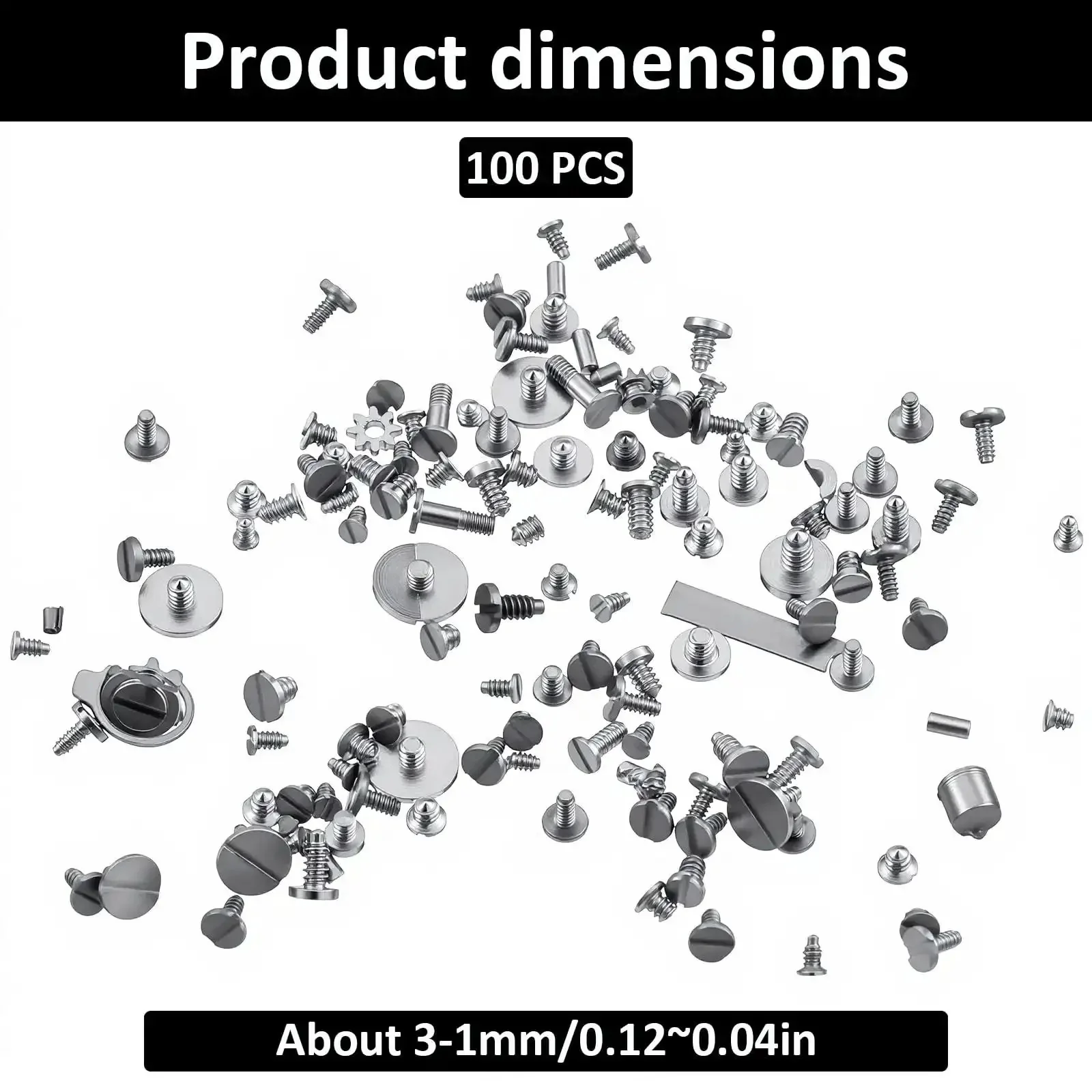 100 Piece Micro Watch Screw Kit With Copper Battery Clamp Screws Replacement Set For Repair And Watchmaking Top Notch Quality For Quick Access In Your Toolbox - Image 7