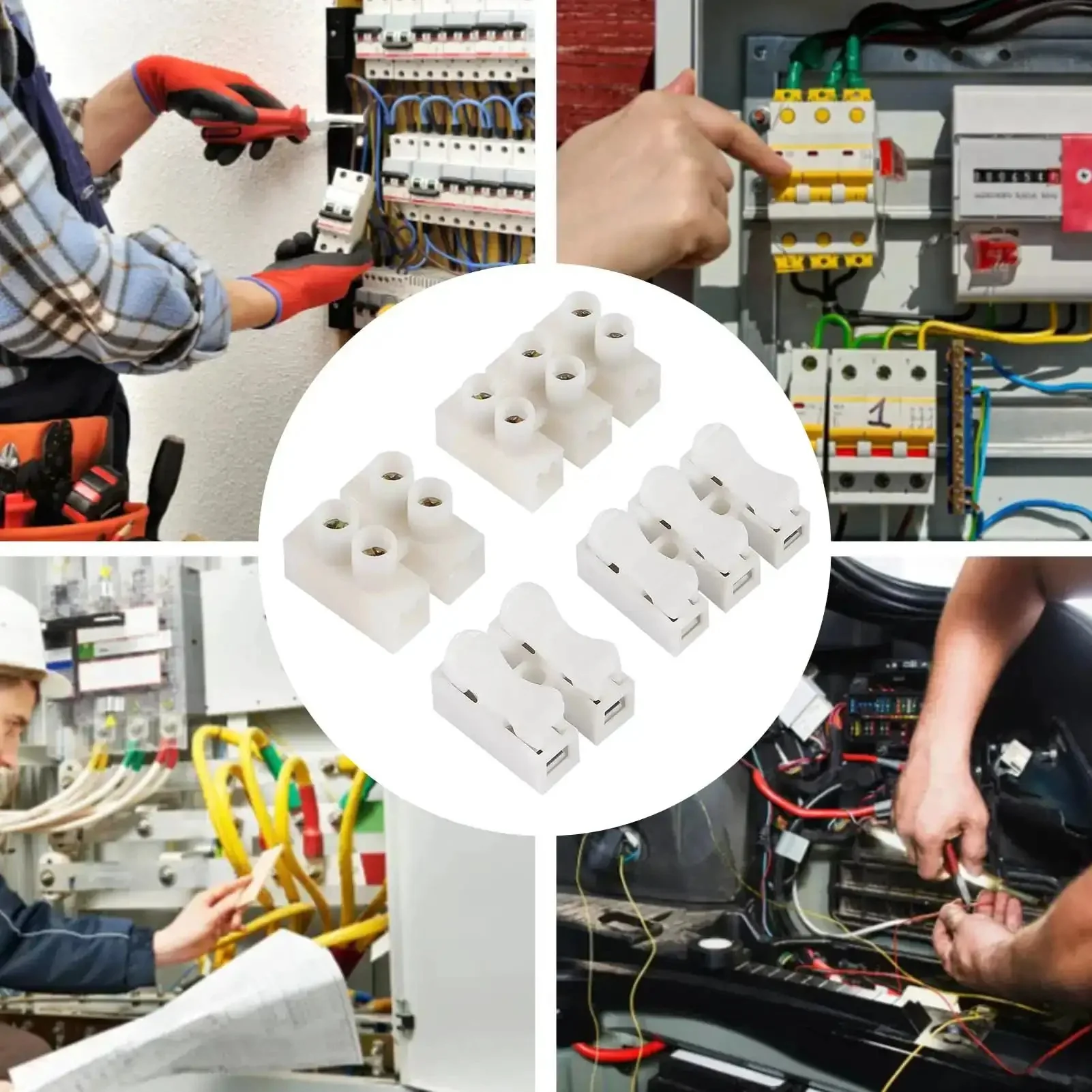 100 Piece Wire Connectors Kit With Plug And Play Quick Terminals For DIY Electronics And LED Strips, 2 Pin Clamp Blocks CH-2 CH-3 H-2 H-3, Insulated Flame Retardant Plastic, Great For Motors, Electrical Control Panels, Power Supplies And Home Wiring - Image 2