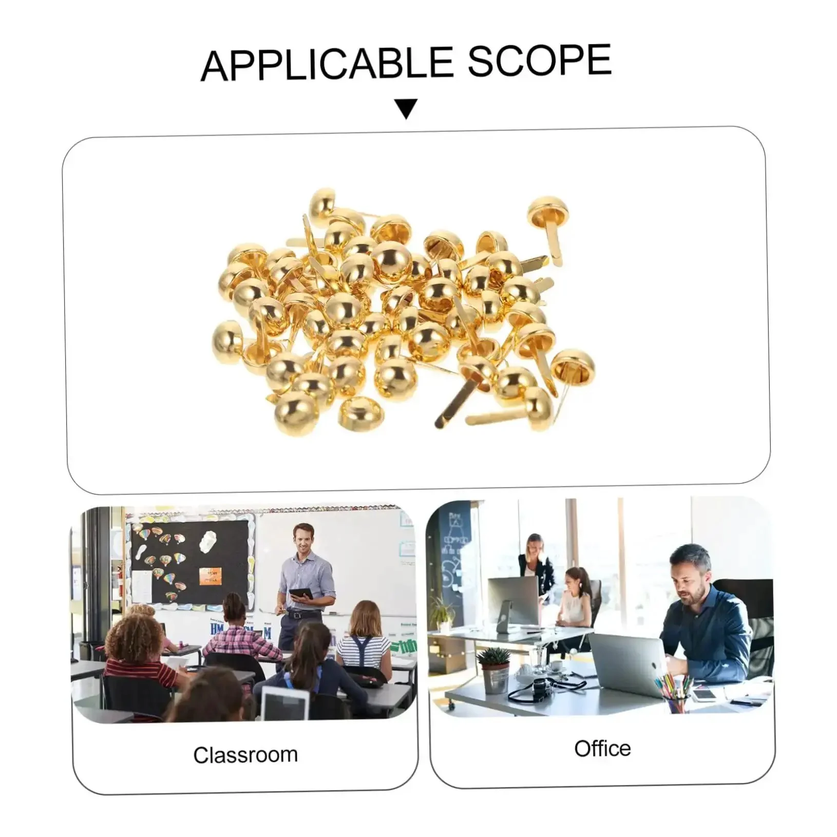 100 Pieces Decorative Craft Nails For DIY Projects, Miniature Brass Fasteners For Cards, Scrapbooking And Jewelry Boxes, Versatile Paper Tacks For Home And Office - Image 2