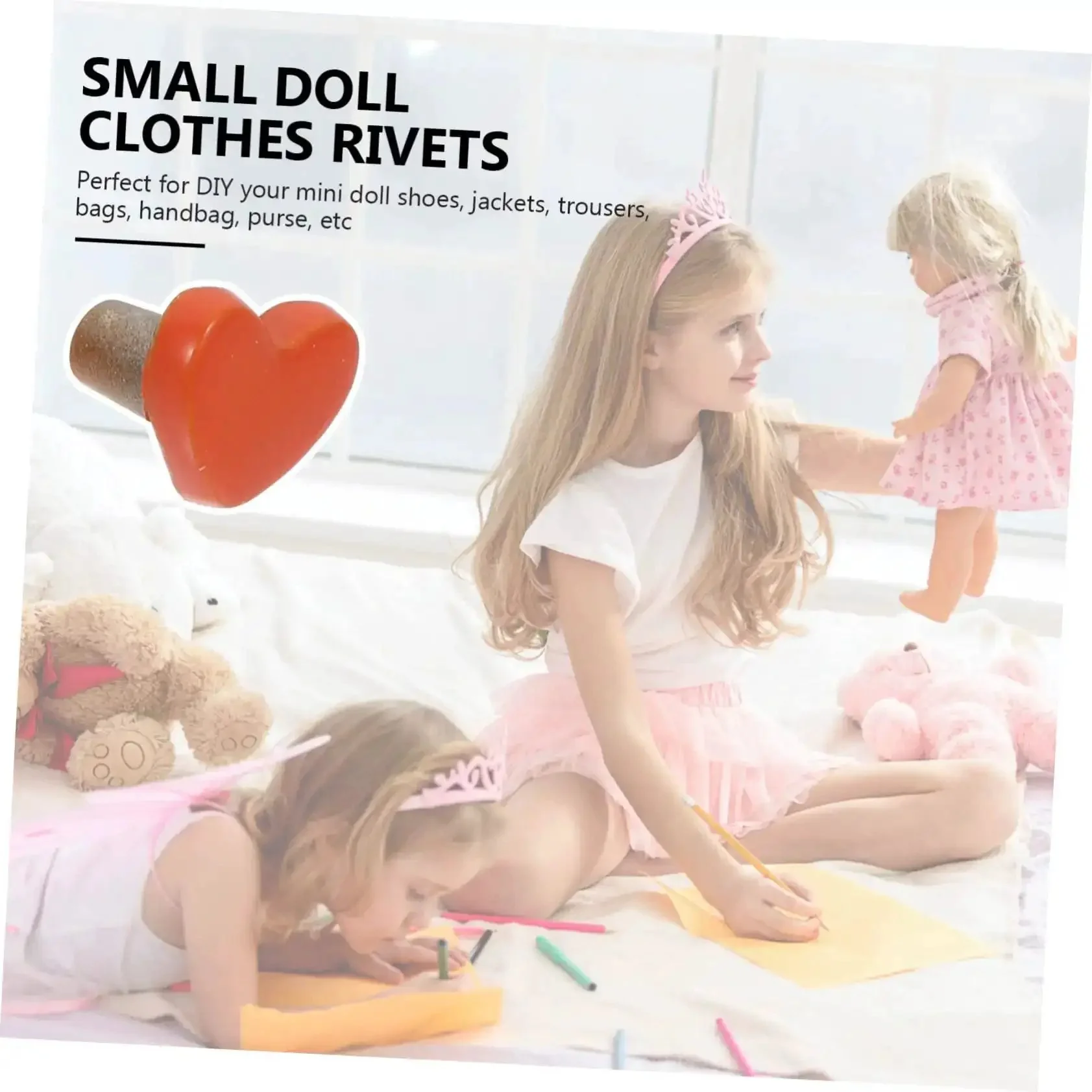 100 Pieces Heart Shaped Mini Doll Rivets For DIY Doll Clothes Fasteners Dope Durable Studs For Miniature Jackets Shoes And Accessories Ideal For Doll Makers And Scrapbookers - Image 6