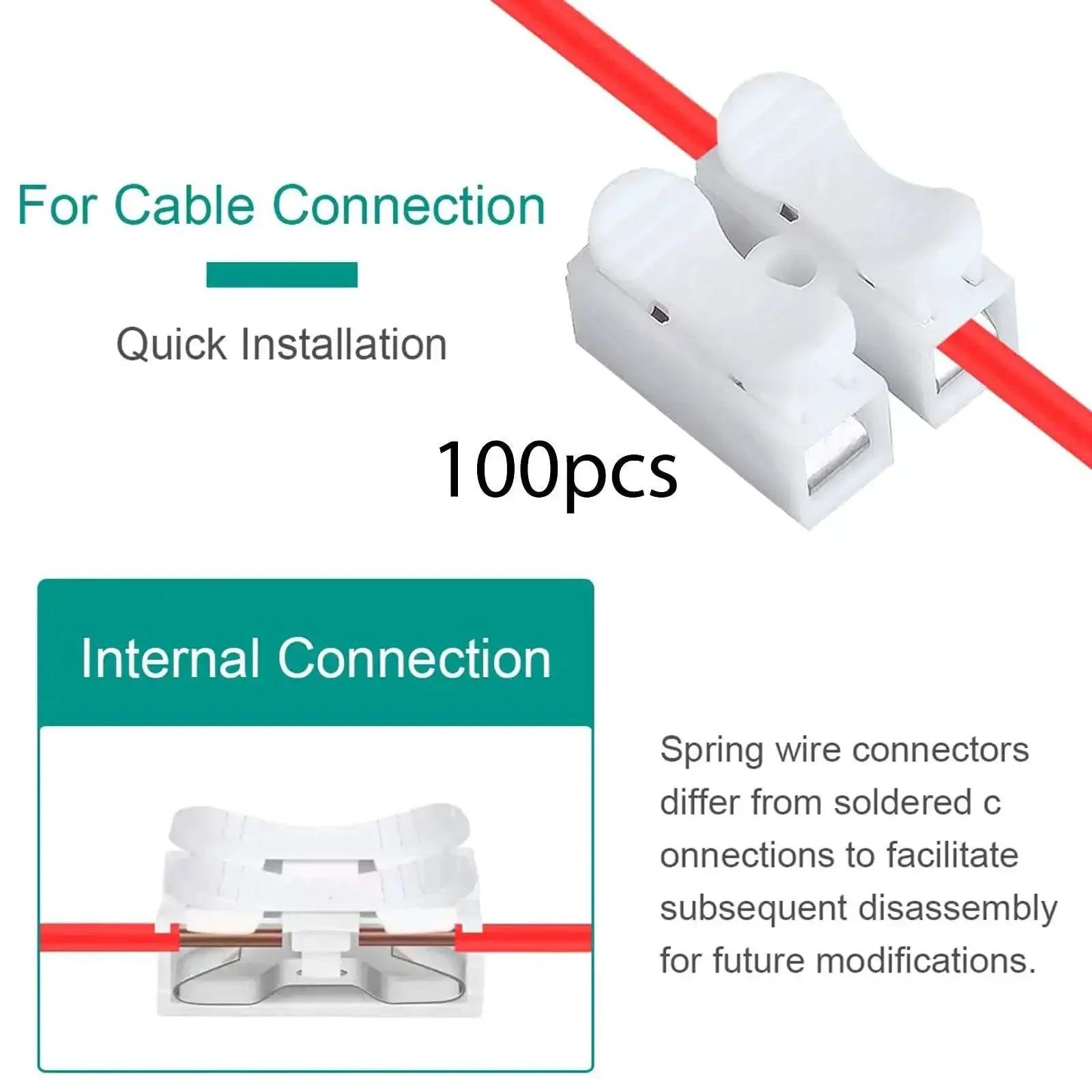 100 Pieces Spring Wire Connector Electrical Cable Clamp Terminal Block Connector Push In No Fuss Quick Plug In Easy To Install With Clear L Live And N Neutral Markings For Quick Wiring - Image 7