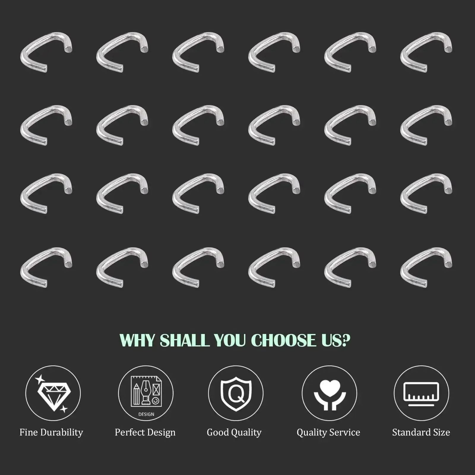 1000 Pack 3/8 Inch Galvanized Hog Rings Assortment Kit For Upholstery And Furniture Use Pro Grade Heavy Duty Rings For Bungee Cords Shock Cords Pet Cages Bagging Meat Sausage Casings And More - Image 2