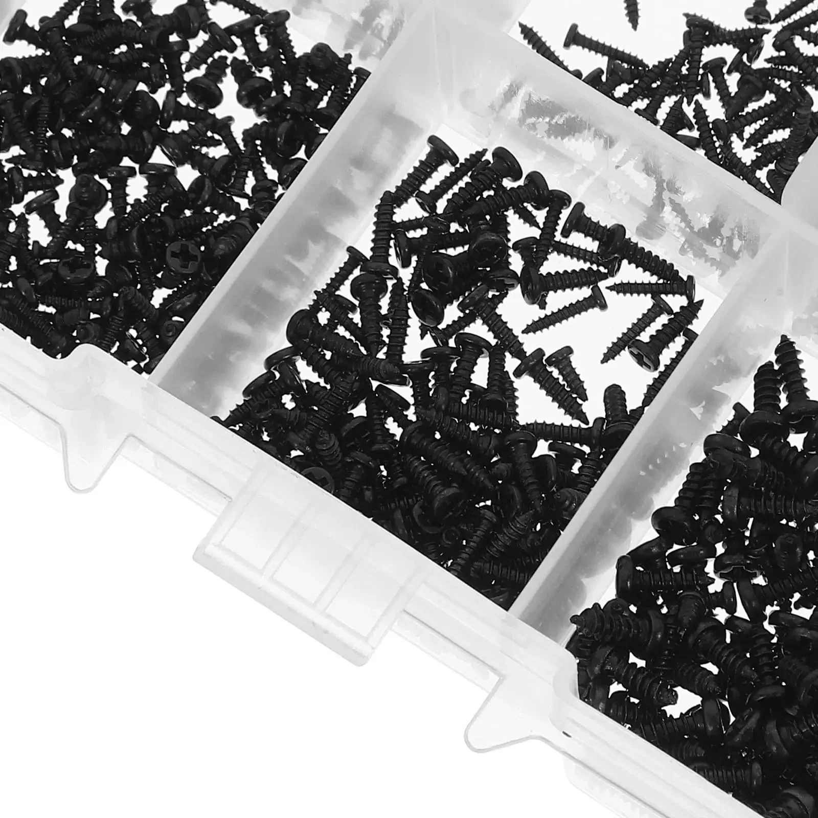 1000 Pcs Small Round Head Self Tapping Screws Set For Electronics Repair And Industrial Projects M1.3 M1.4 M1.5 Black Carbon Steel Pro Grade Assortment Kit With Handy Carry Box - Image 3