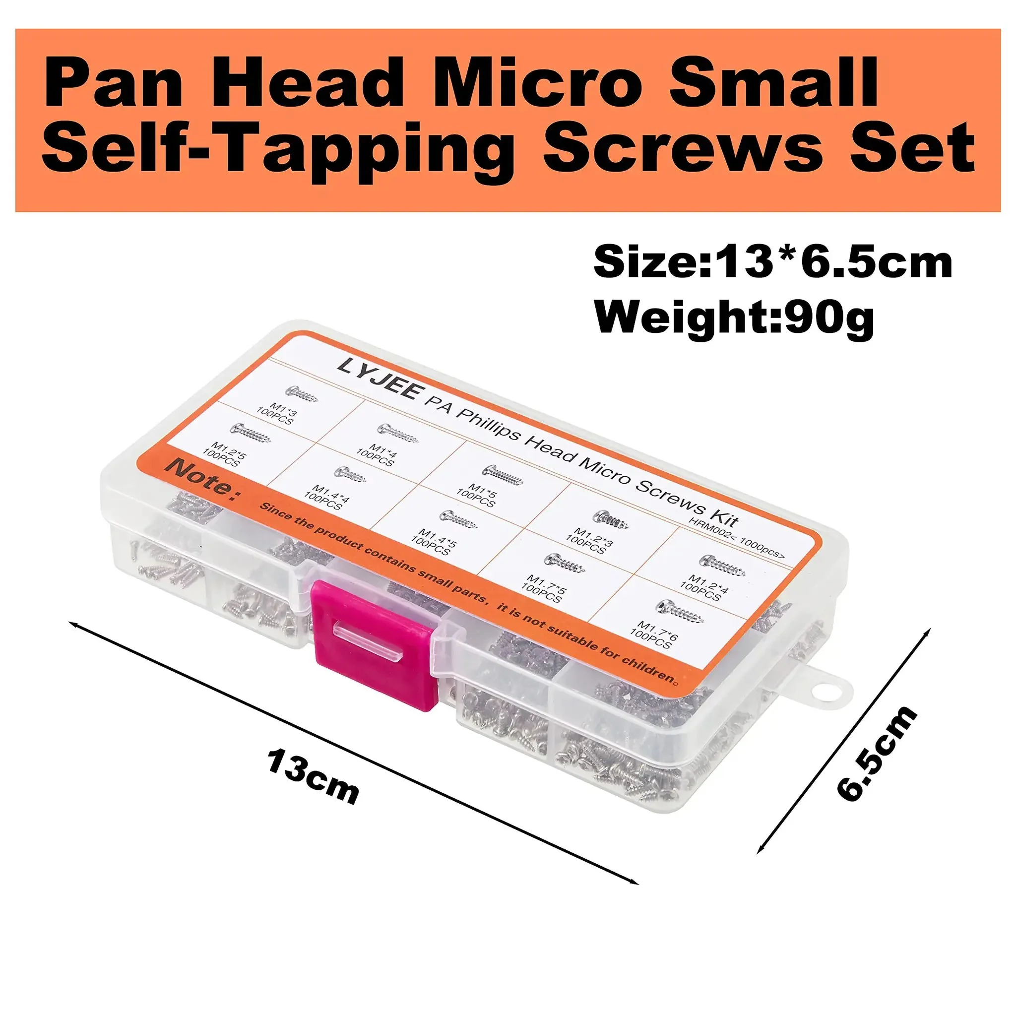 1000 Piece Mini Screw Kit Set With Self Tapping Micro Screws In M1 To M1.7 Sizes Phillips Pan Head Nickel Plated Great For Electronics Metal And Wood Home Office Garage DIY Projects And Repairs - Image 3