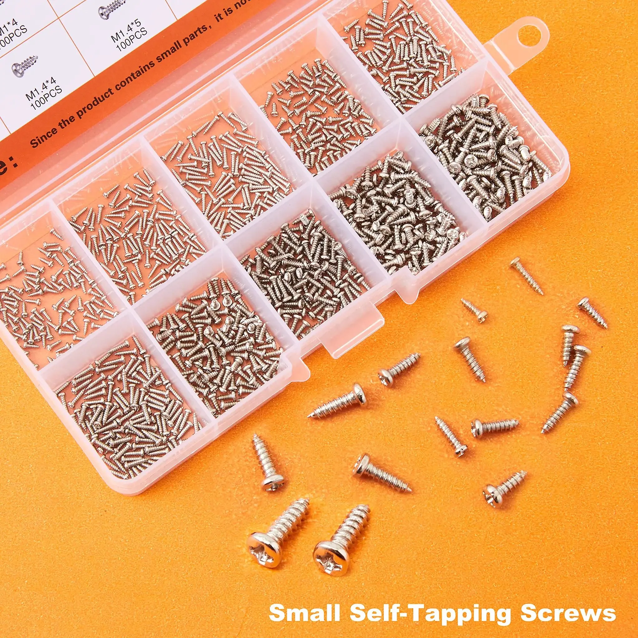 1000 Piece Mini Screw Kit Set With Self Tapping Micro Screws In M1 To M1.7 Sizes Phillips Pan Head Nickel Plated Great For Electronics Metal And Wood Home Office Garage DIY Projects And Repairs - Image 4