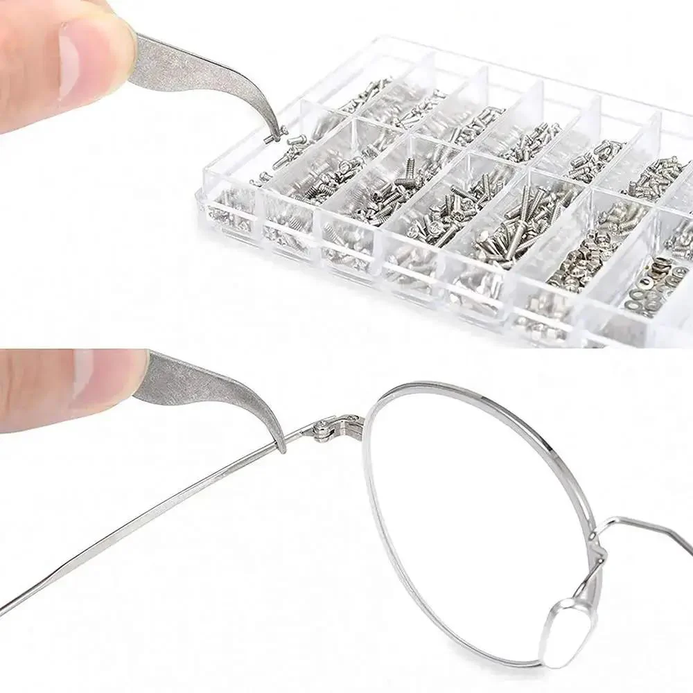 1000-Piece Stainless Steel Micro Screw Kit for Glasses and Sunglasses Repair, Includes Tiny Screws, Nuts, Washers, Caps, Plus 4-In-1 Precision Screwdriver and Metal Tweezers, Durable Rust-Resistant All-In-One Fix It Gear - Image 4