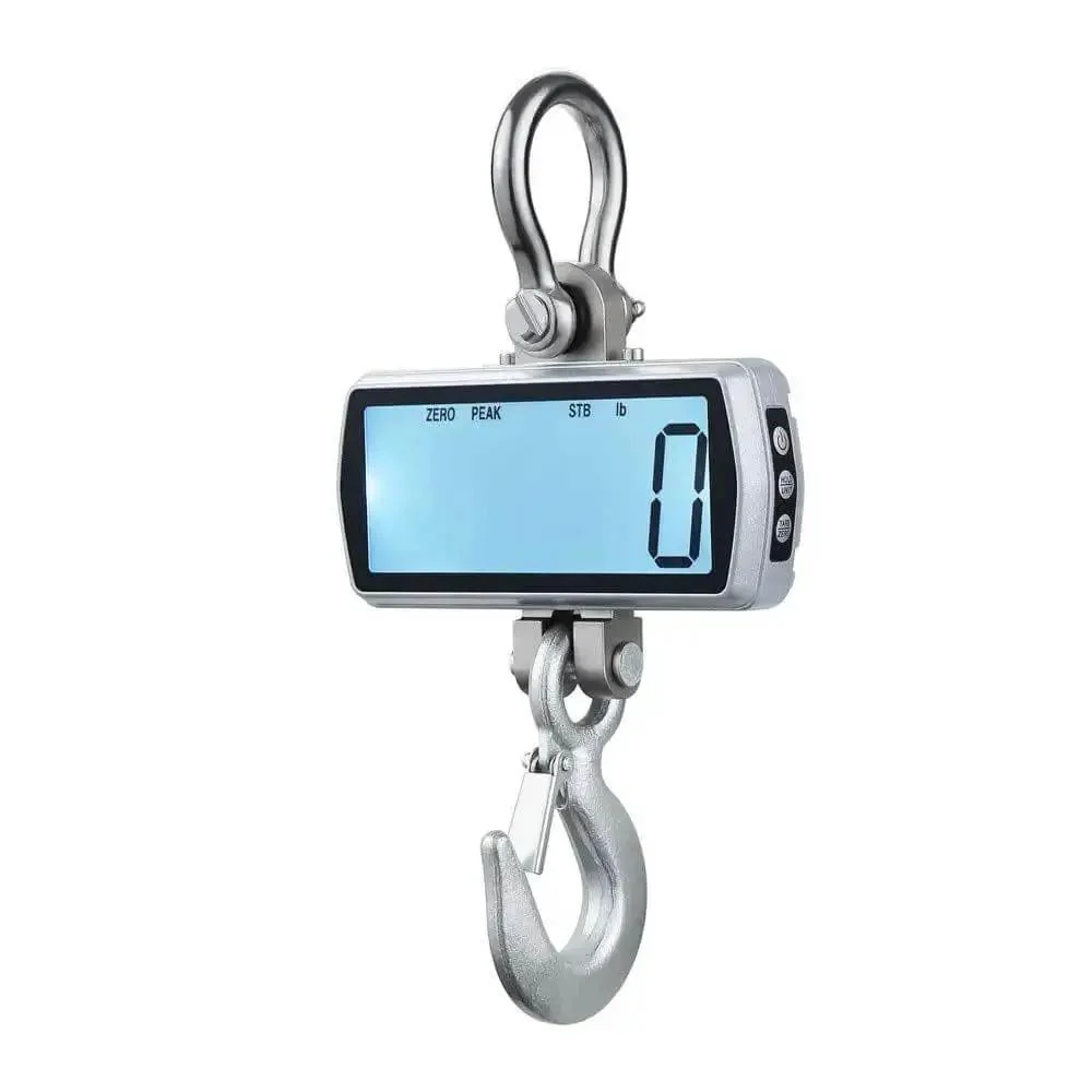 1000kg 2000 Lb Postal Scale Beefed-Up Heavy Duty Crane Scale Industrial Hanging Scale With Touch Key LCD Display And Remote Silver For Home Farm Factory Use In Any Setting