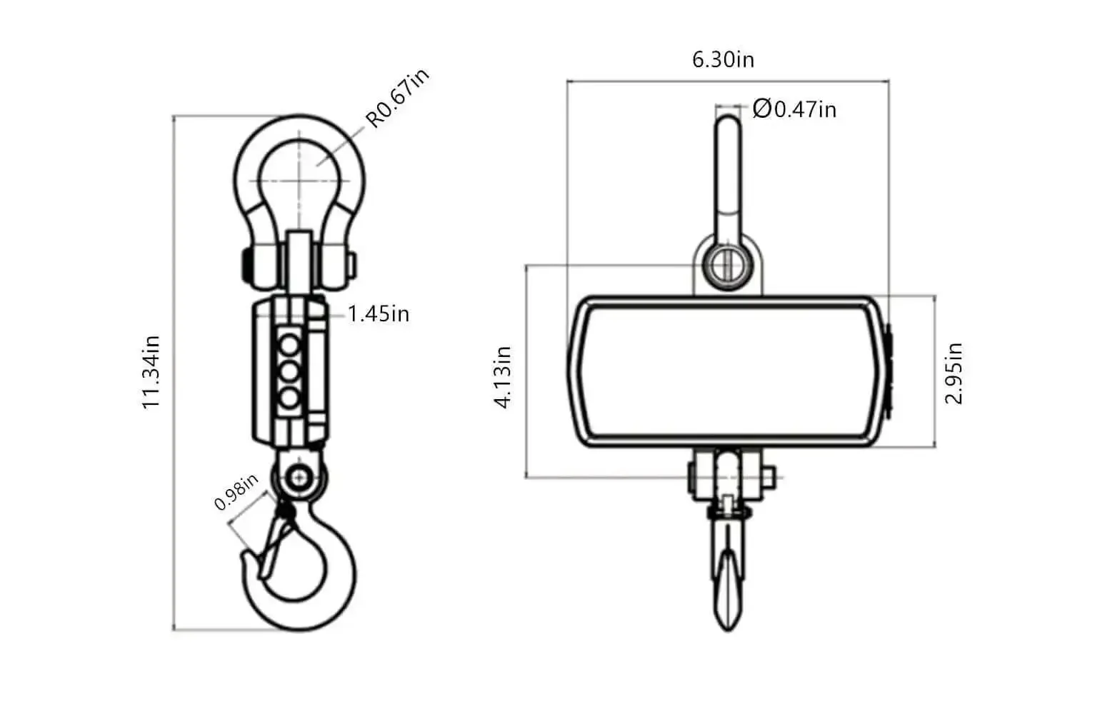 1000kg 2000 Lb Postal Scale Beefed-Up Heavy Duty Crane Scale Industrial Hanging Scale With Touch Key LCD Display And Remote Silver For Home Farm Factory Use In Any Setting - Image 4