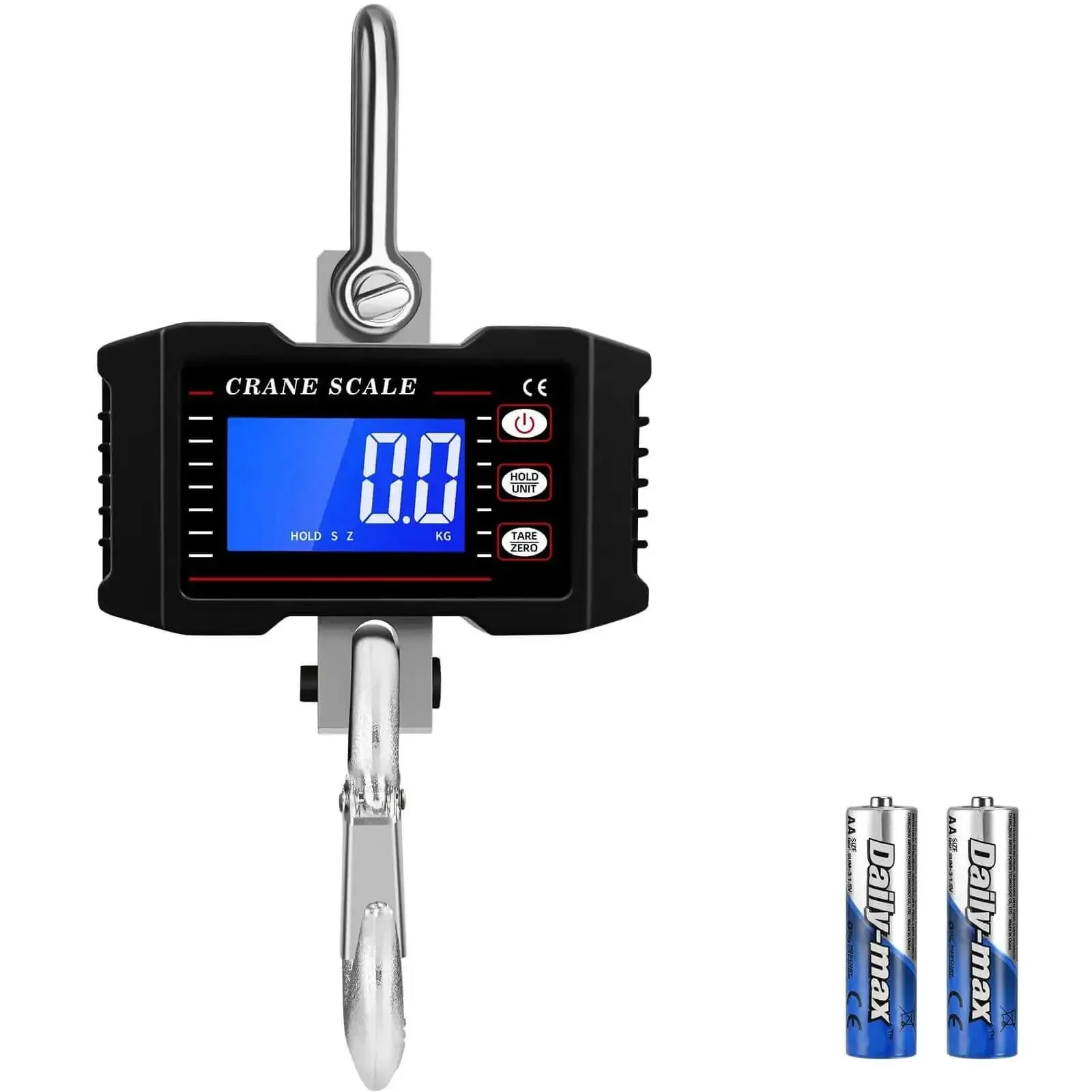 1000Kg Heavy Duty Crane Scale With Backlit LCD Digital Hanging Scale Data Hold Tare And Unit Switch Auto Off Aluminum Alloy Industrial Scale For Factory Construction Farm Built Tough For Real