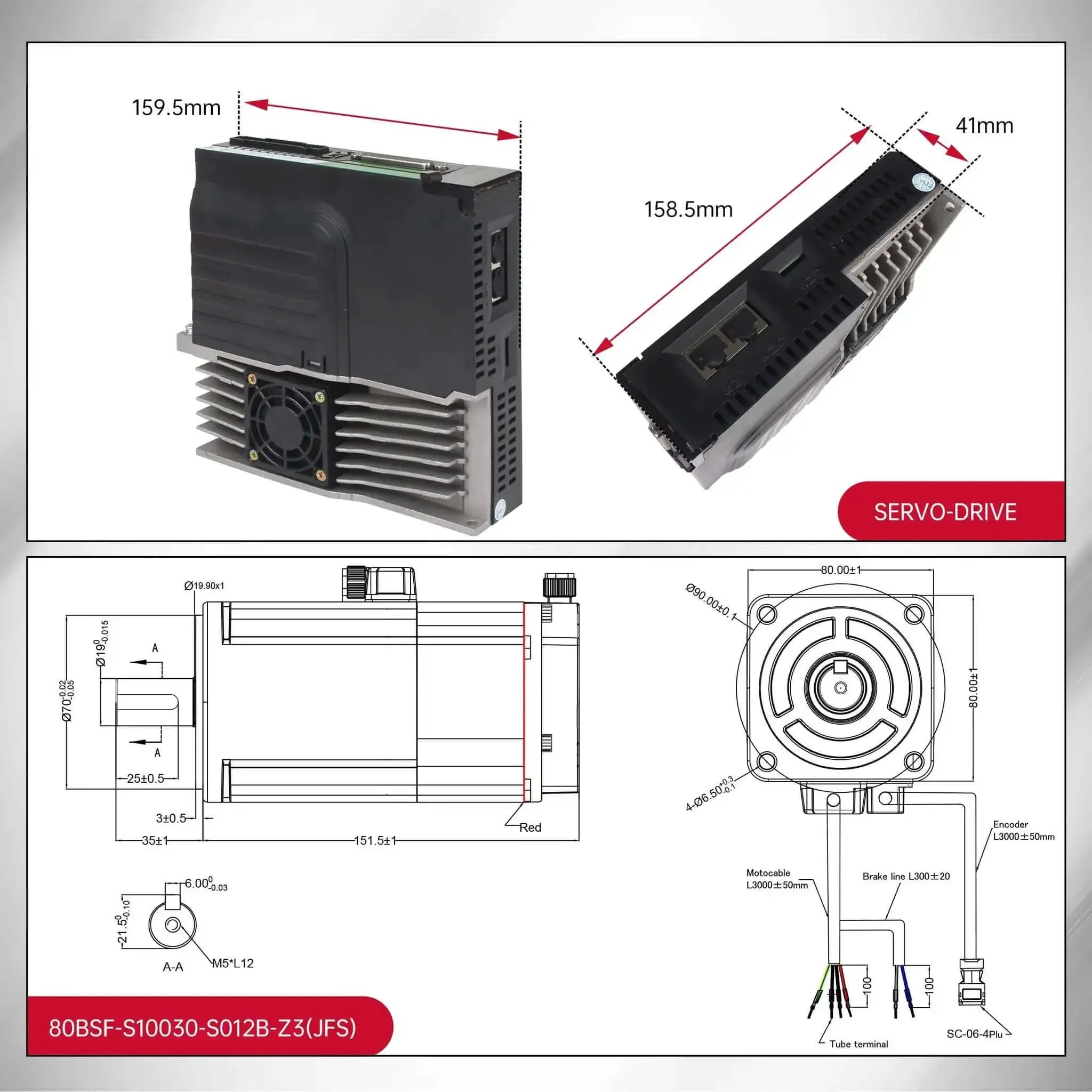 1000W AC Servo Motor Kit With Brake For CNC Machines Plug And Play 220V 5.5A 3000 RPM 17 Bit Encoder RS485 Driver Controller Kit For CNC Engravers Milling Machines And Robotics - Image 3