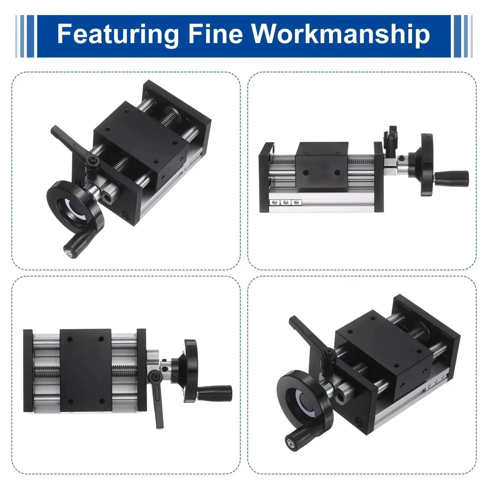 100mm Manual Linear Stage With Double Axis Slide Rail For CNC Machine Shop Floor Ready Budget Friendly Smooth Motion Precision Machining Grade Acme TR12X4 12mm Diameter 4mm Pitch 1 Start Lead Screw Travel 4mm Per Cycle - Image 4