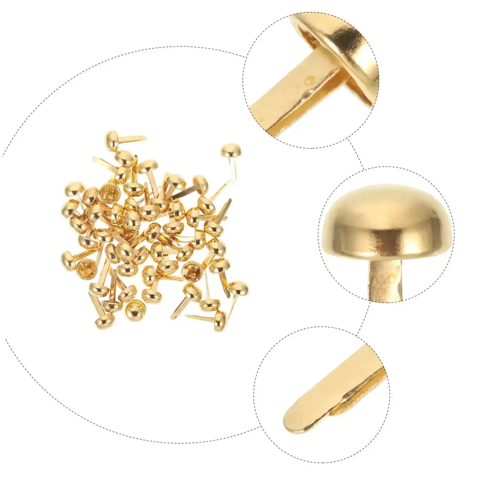 100Pcs Brass Mini Nails And Tacks For Scrapbooking, Card Making, And DIY Paper Craft Embellishments, Hanging Nails For Photos, Cards, And Albums, Perfect For Hinges And Boxes - Image 3