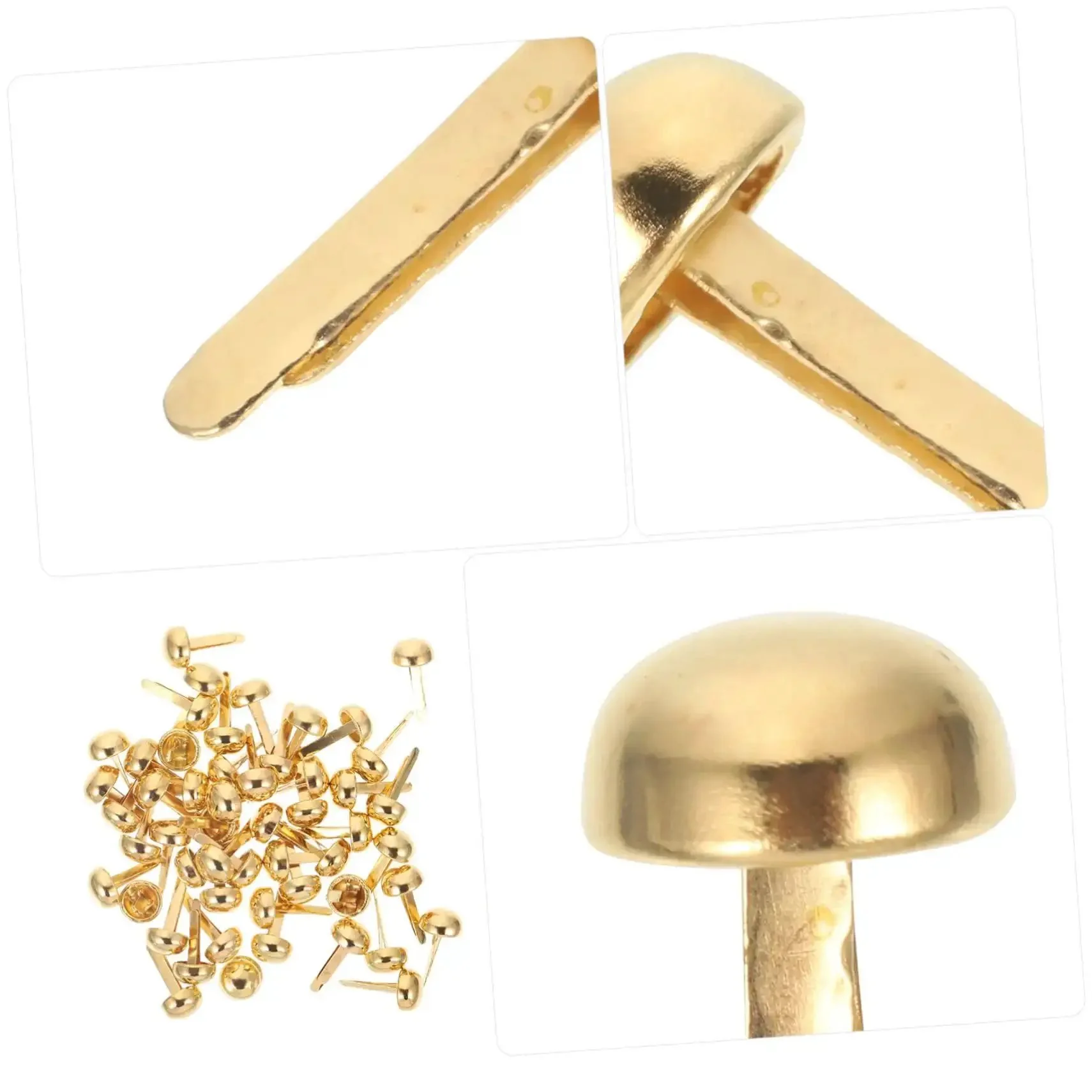 100Pcs Brass Mini Nails And Tacks For Scrapbooking, Card Making, And DIY Paper Craft Embellishments, Hanging Nails For Photos, Cards, And Albums, Perfect For Hinges And Boxes - Image 4