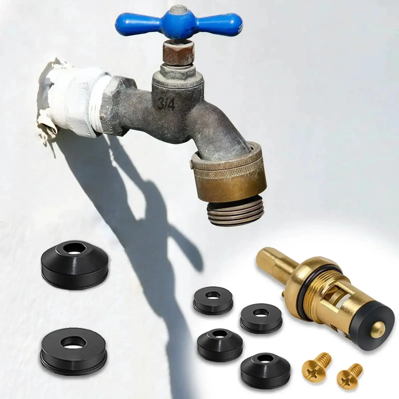 106 Piece Faucet Washer Kit With Assorted Flat And Beveled Rubber Washers For Outdoor Garden Faucets, Leak Repair And Replacement, Includes 6 Brass Screws, Wide Range Of Washers In Three Eighths And One Quarter Inch Sizes - Image 3