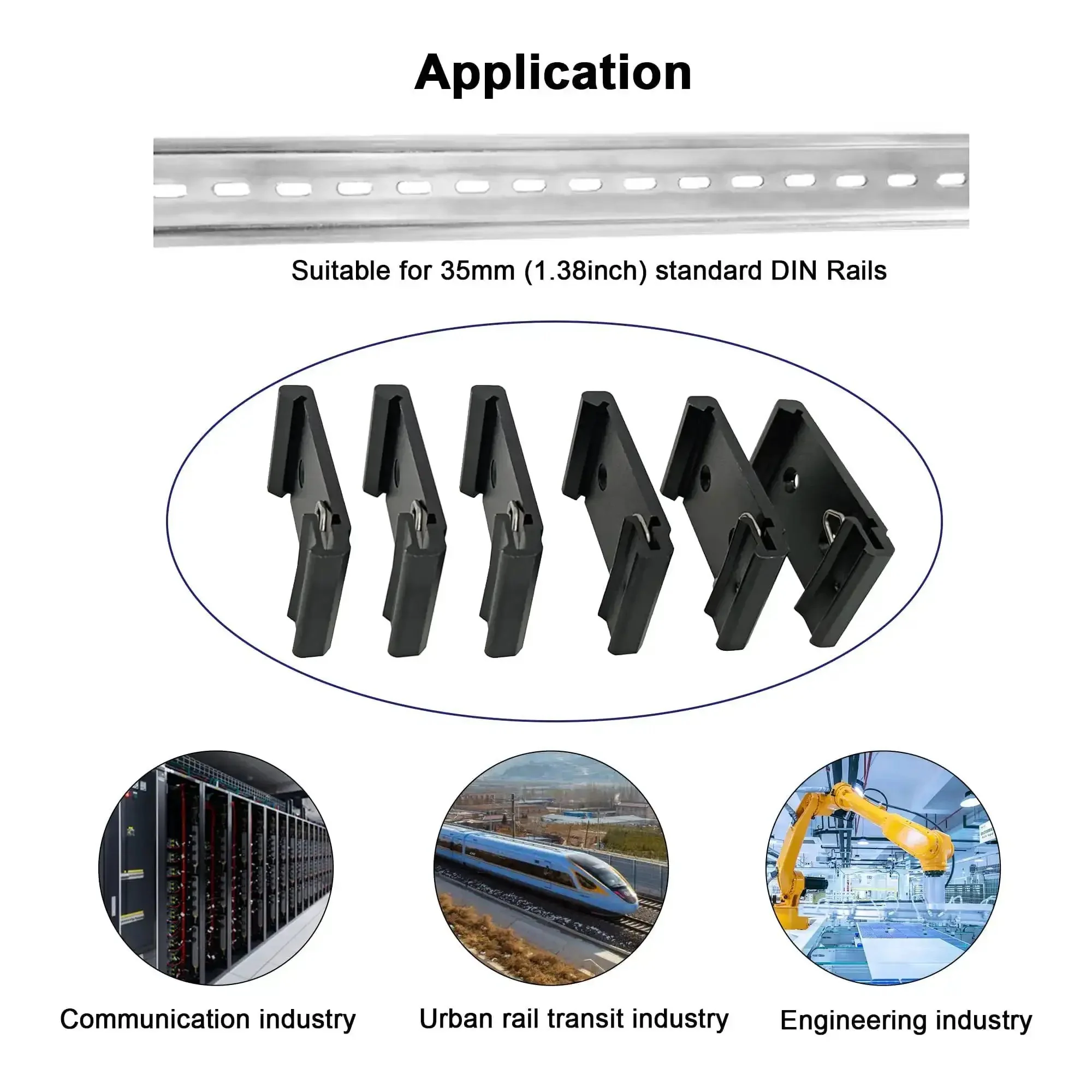1.08 Inch Width Din Rail Mount Bracket Built Tough Aluminum Alloy Clip For 35mm Universal DIN Rail Corrosion Resistant Industrial Grade Mount For Ethernet Switch Six Pack - Image 6