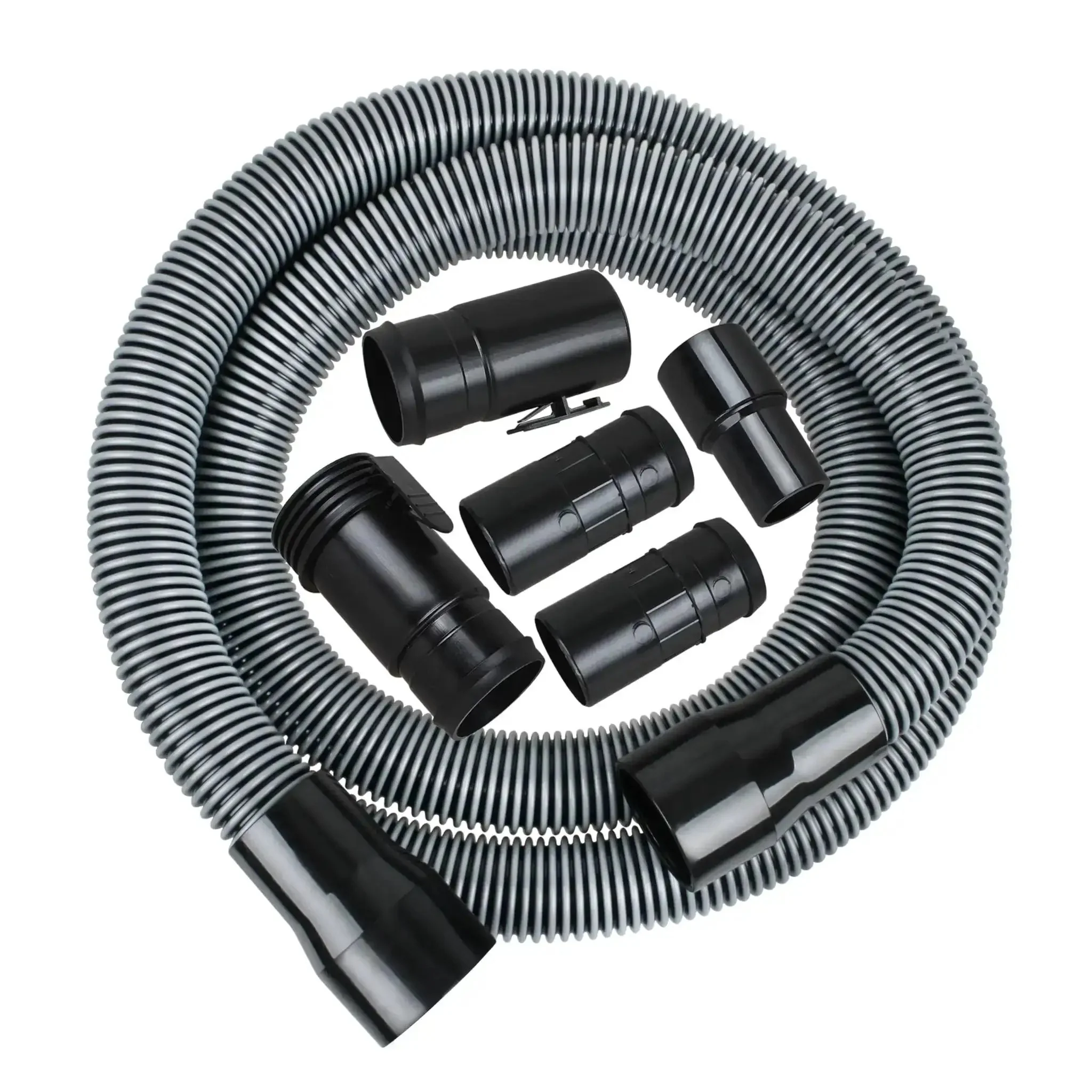 10ft Heavy Duty 1-7/8 Inch Wet Dry Vacuum Hose And Accessories Kit Compatible With Ridgid And Craftsman Vacs Includes 1-7/8 Inch And 2-1/2 Inch Attachments Pressure Resistant Polyethylene Flexible Yet Tough For Home Shop Cleanup
