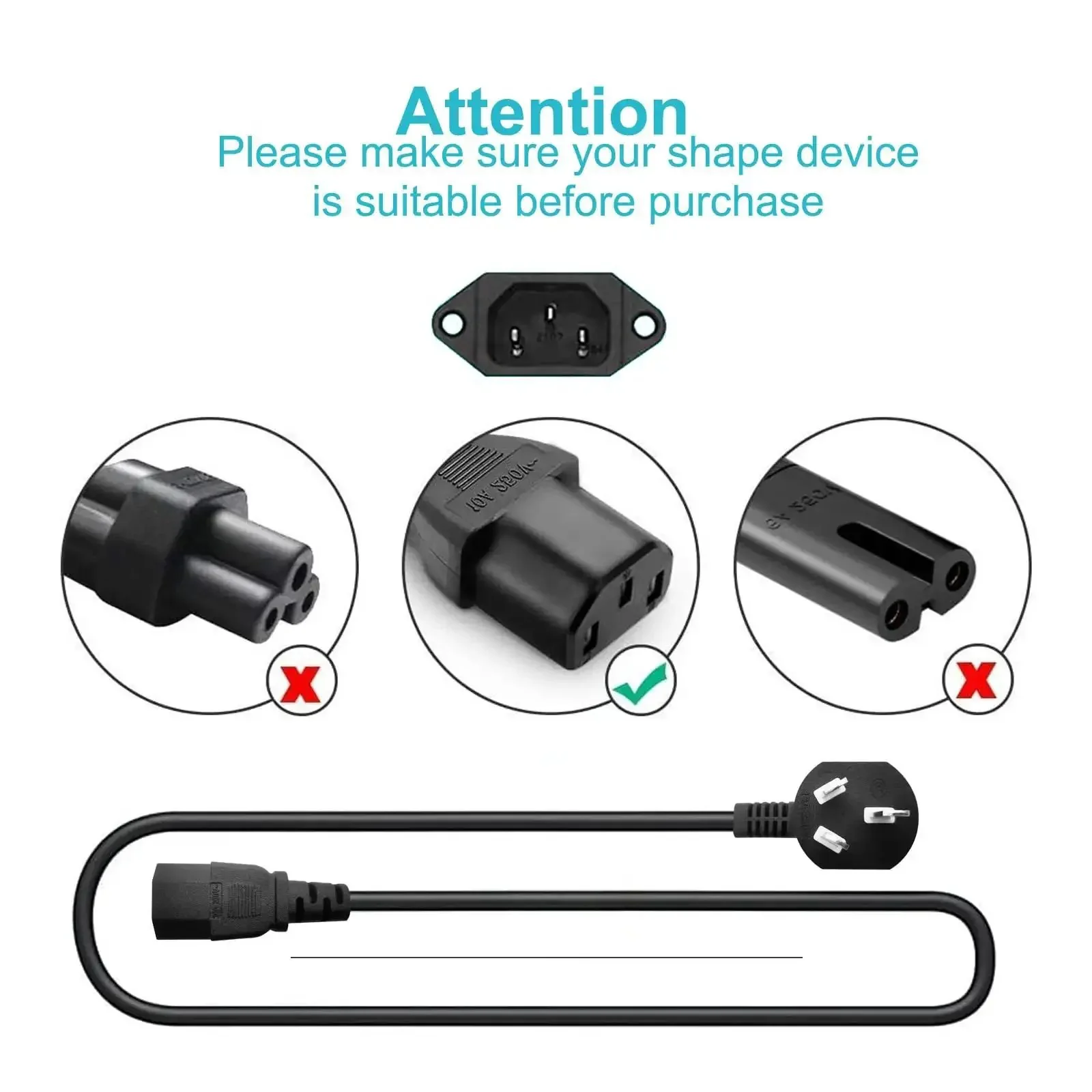 10ft Universal 3 Prong Treadmill Power Cord Replacement for Treadmills and Ellipticals Including BowFlex Sole Goplus Walking Pad and Vibration Plate Chargers Cable 125V 10A 18AWG Plug In Ready Heavy Duty - Image 4