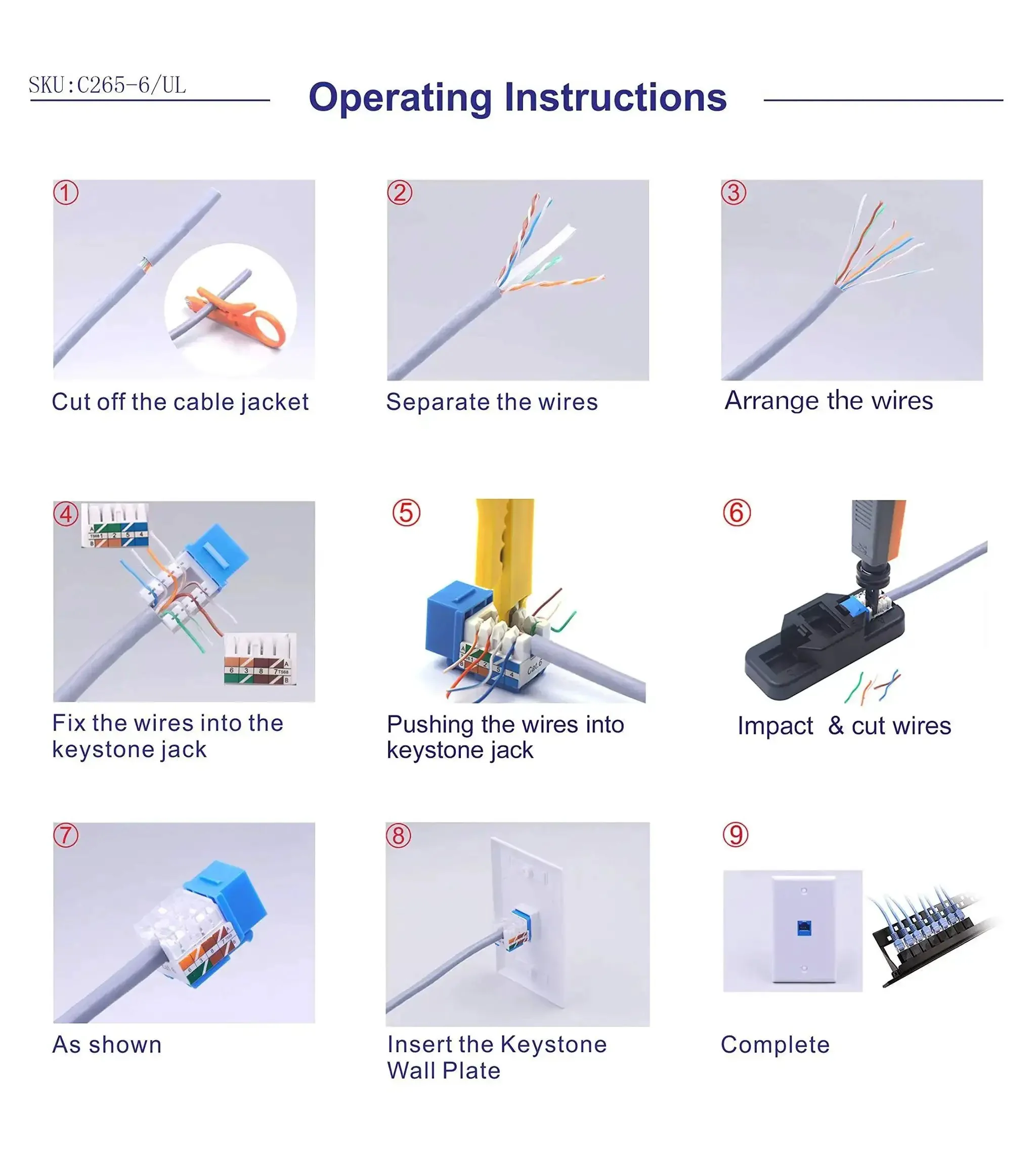 10Gbps Cat6 Keystone Jack Inserts 25 Pack 90 Degree Punch Down RJ45 Adapter Plug And Play Slim Profile UL Listed Blue Ideal For Patch Panels Wall Plates Surface Mount Boxes And Network Upgrades - Image 2