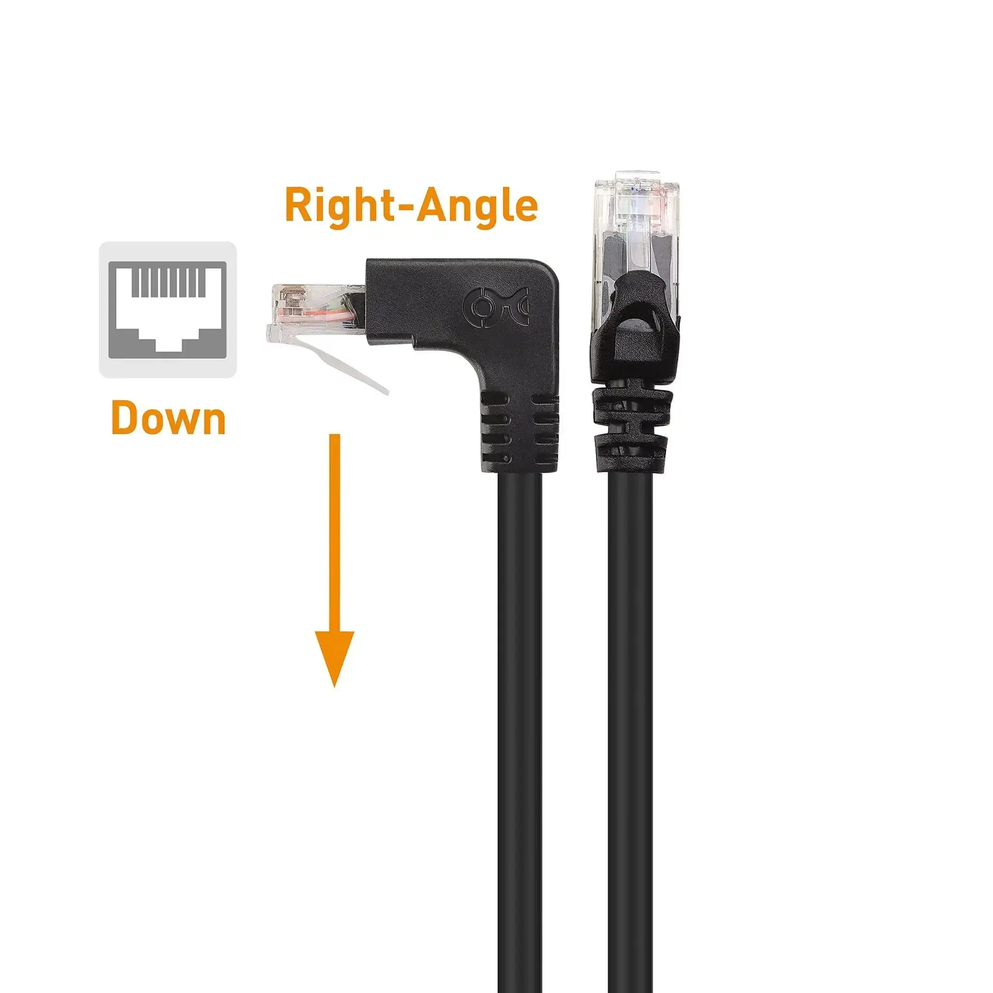 10Gbps Ready Cat 6 Right Angle Ethernet Cables Dual Pack 5 Foot Up And Down Angled RJ45 Patch Cables For Tight Spaces High Speed Network Cable Set With Space Saving 90 Degree Connectors - Image 6