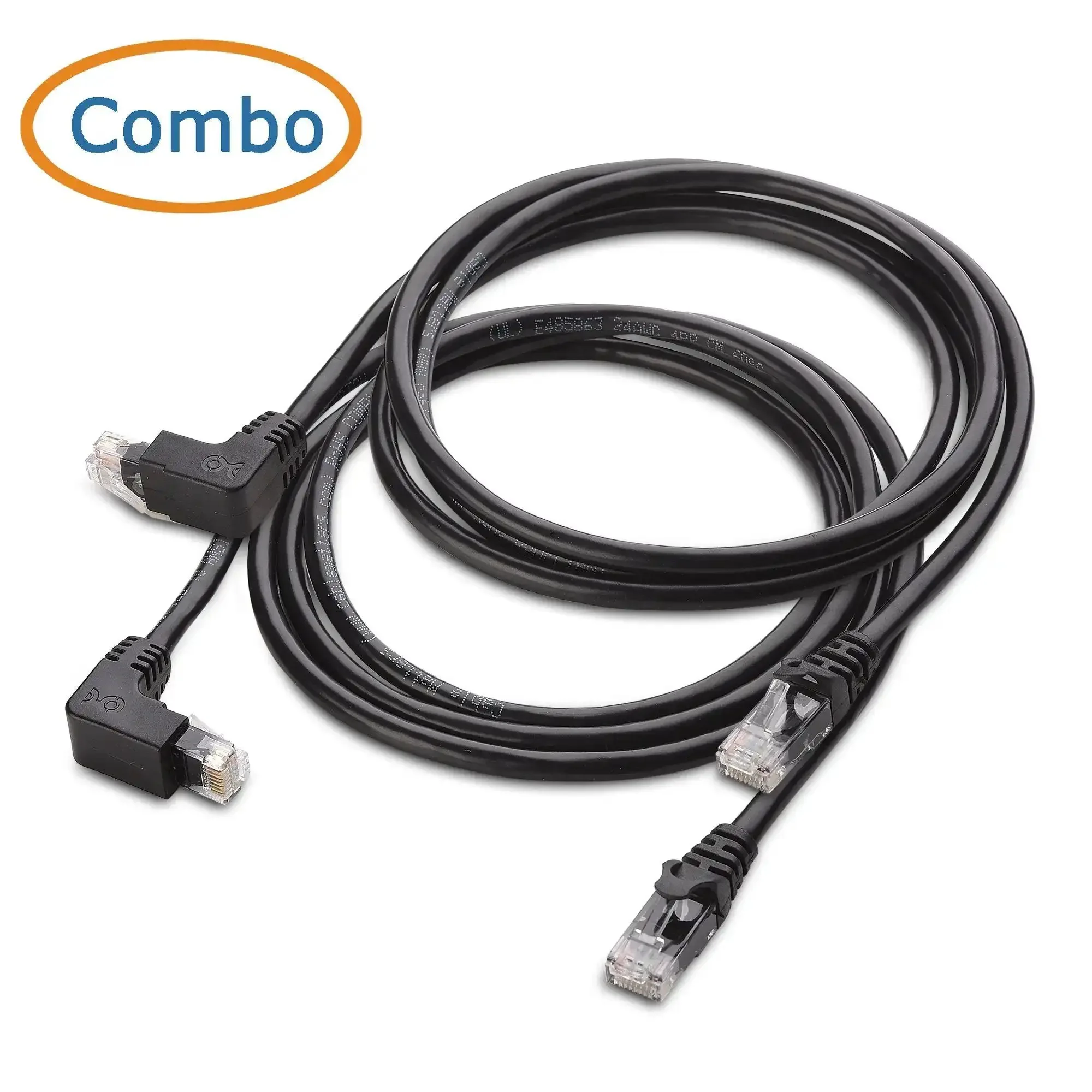 10Gbps Ready Cat 6 Right Angle Ethernet Cables Dual Pack 5 Foot Up And Down Angled RJ45 Patch Cables For Tight Spaces High Speed Network Cable Set With Space Saving 90 Degree Connectors - Image 7