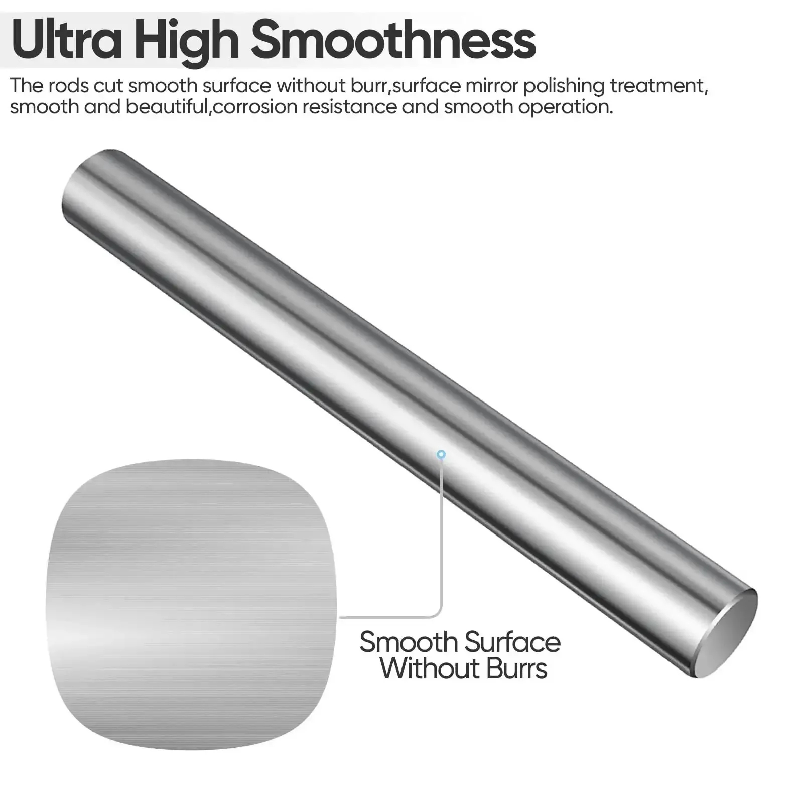 10mm By 200mm Linear Motion Rod Shaft Case Hardened Chrome Rail Guide For 3D Printers CNC Robotics And DIY High Precision With Metric H8 Tolerance Ideal For High Speed Printing And Precision Machining In Home Shops And Workshops - Image 3