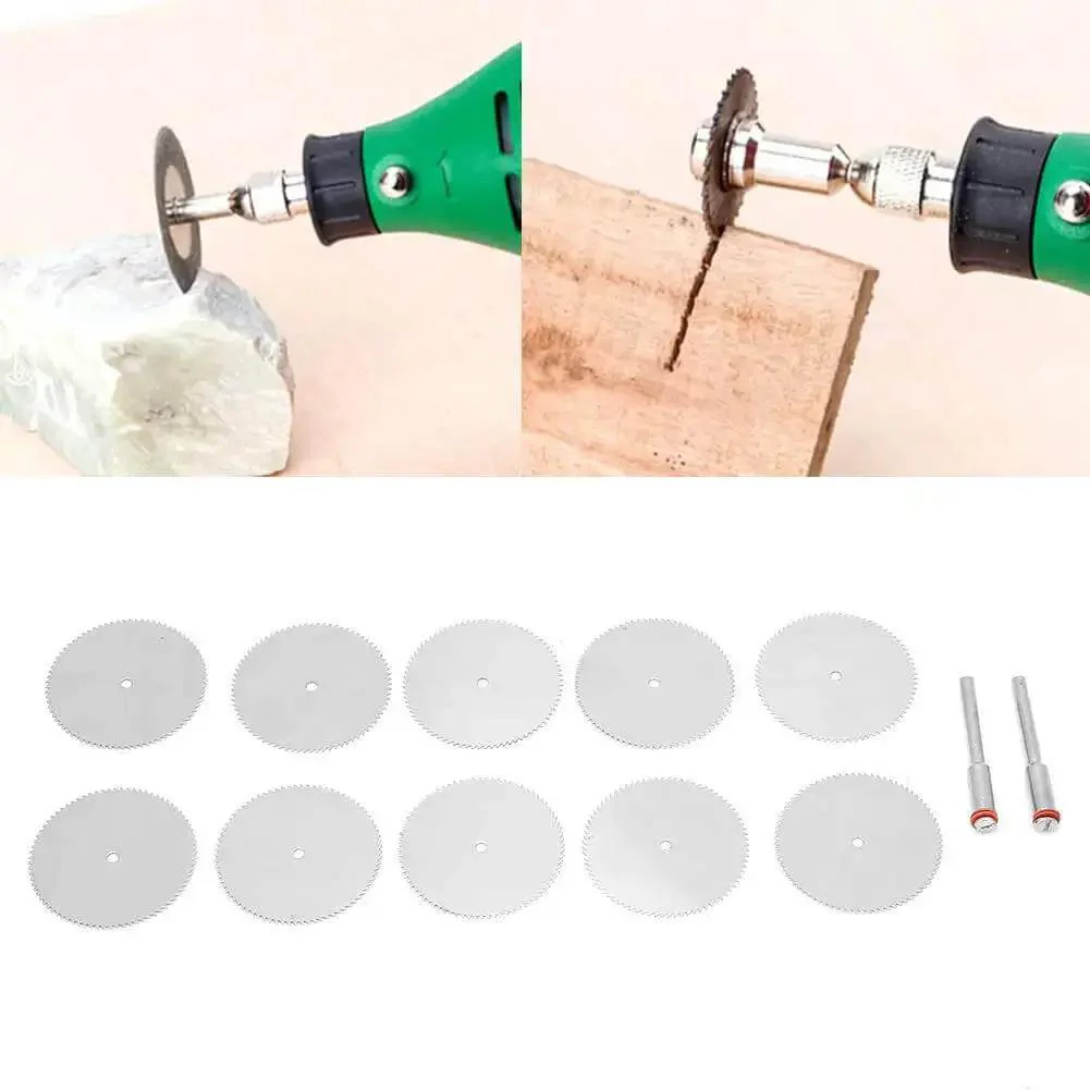 10Pcs Stainless Steel Drill Attachment Discs For Rotary Tools Metal Cutting Saw Blades Set For Drills 32mm Cutting Discs For Fast Precise Wood And Metal Cutting DIY Friendly Handy Durable Stainless Steel Construction - Image 7