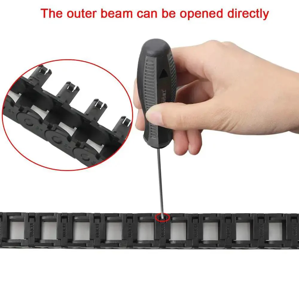 10x11mm Drag Chain Semi Enclosed Adjustable Cable Carrier Black 1M Flexible Nested Drag Chain Cable Track For 3D Printers CNC Routers And Milling Rigs - Image 6