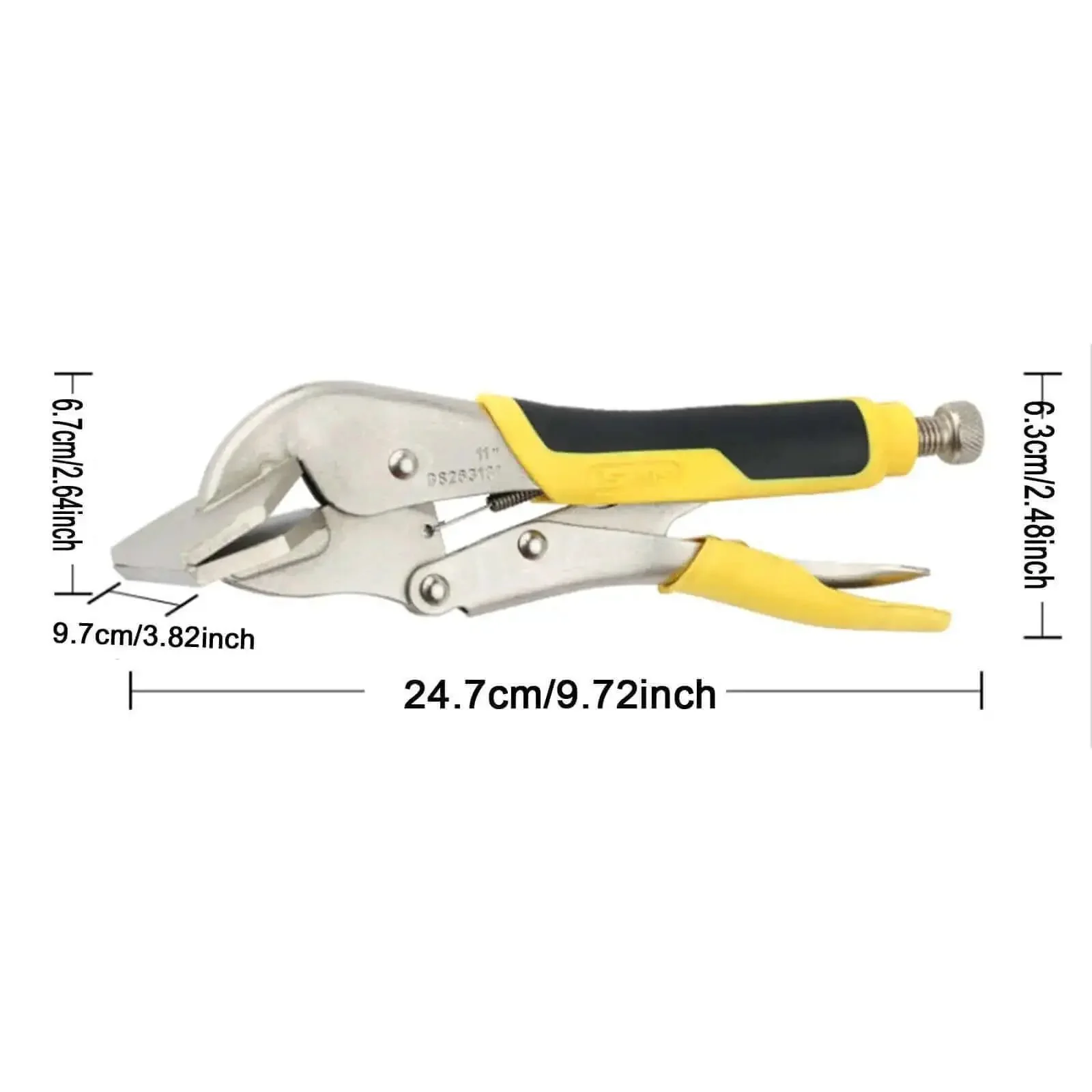11 Inch Sheet Metal Clamp Locking Pliers For Metal Bending And Forming, A Real Workhorse, Heavy Duty High Carbon Steel Construction, Quick Release Jaw, Strong Grip With 9.7 Cm Head And 2.76 Inch Opening, DIY Shop Auto Fabrication - Image 6