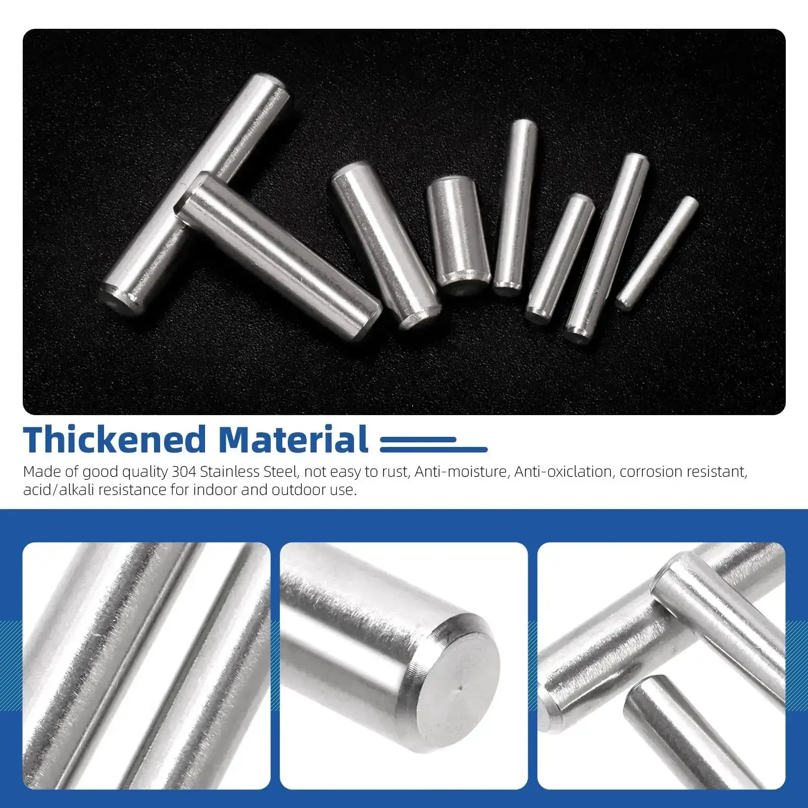 110 Piece Stainless Steel Dowel Pins Kit 2 To 5mm Assorted Diameters And 8 To 30mm Lengths For Cabinets, Furniture, Woodworking, Shelves, And Bed Frames With Shelf Pins And Fasteners For Easy Fixes - Image 5