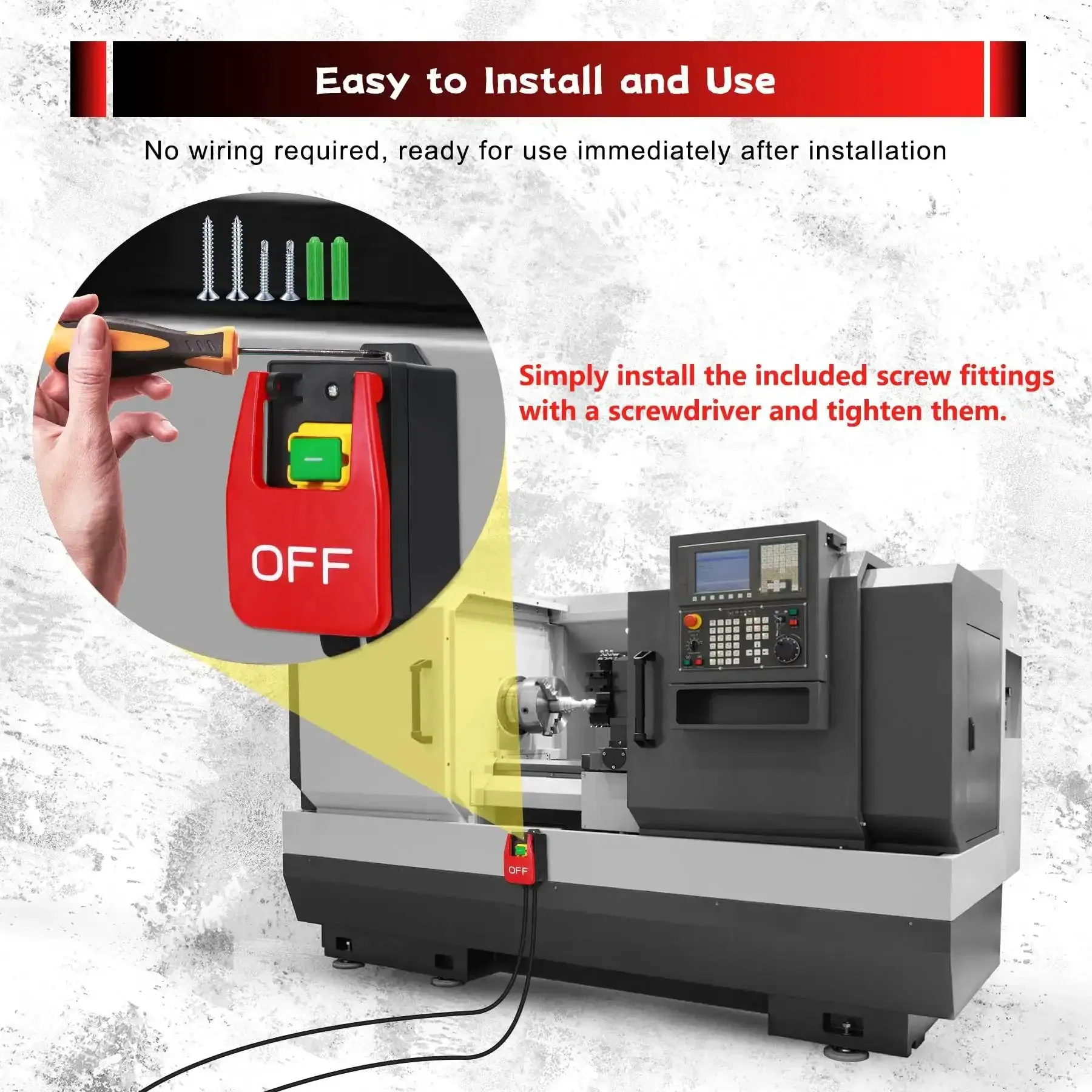 110 To 120 Volt Single Phase On Off Emergency Stop Switch With Large Stop Paddle For Quick Power Cut Off To Milling Machines And Table Saws And Electrical Equipment Today - Image 3