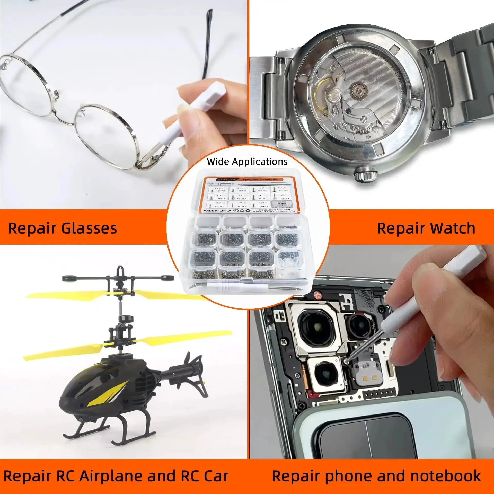1100Pcs Micro Screw Kit For Eyeglasses And Sunglasses Repair With Magnetic Phillips Screwdriver And Tweezers 11 Size Sets Nose Pads Included For Watches Jewelry And Cell Phones Pro Grade Gear For Quick Fixes - Image 6