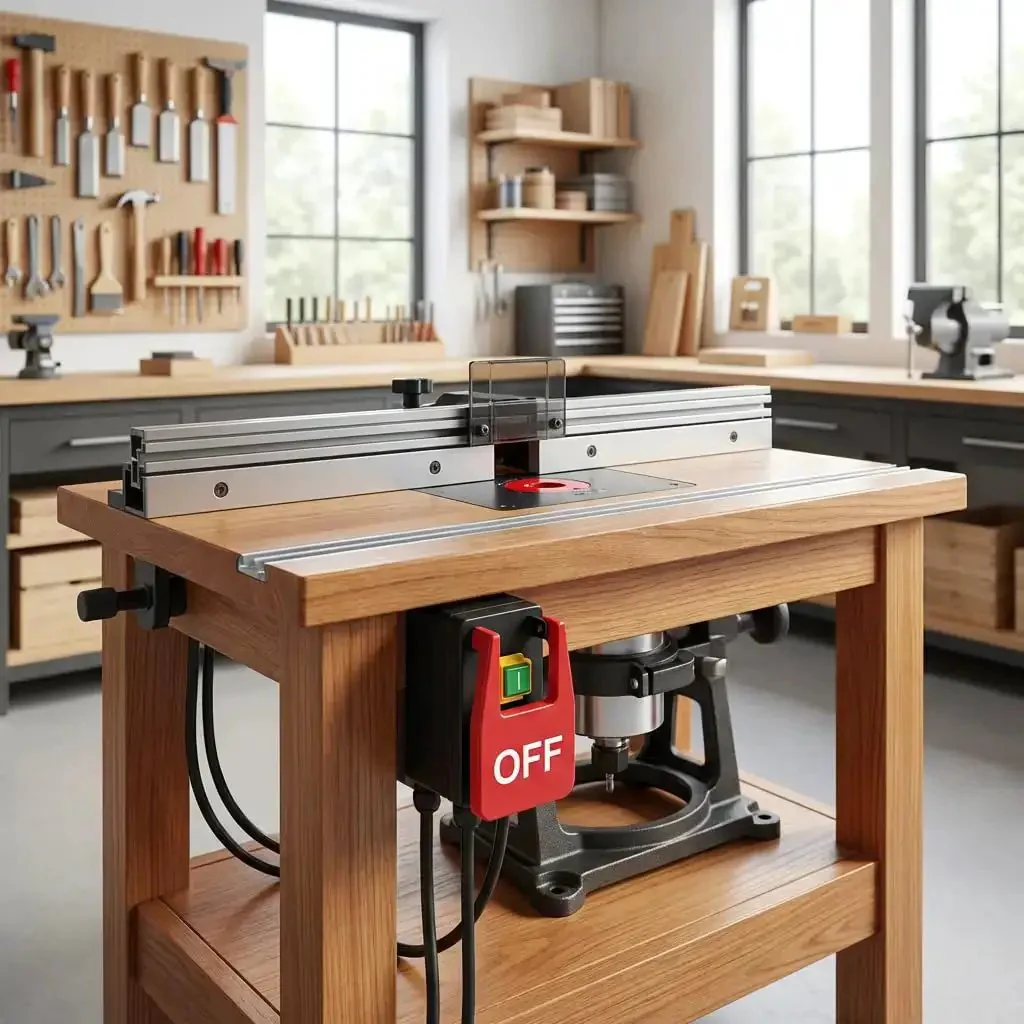 110V 16A Table Saw Emergency Stop Paddle Switch For Heavy Duty Router Tables And Power Tools, Quick Stop Safety Switch With 5.5ft Cord, Plug-In Design, Knee Or Hip Actuation For Drills, Presses, And Woodworking - Image 3