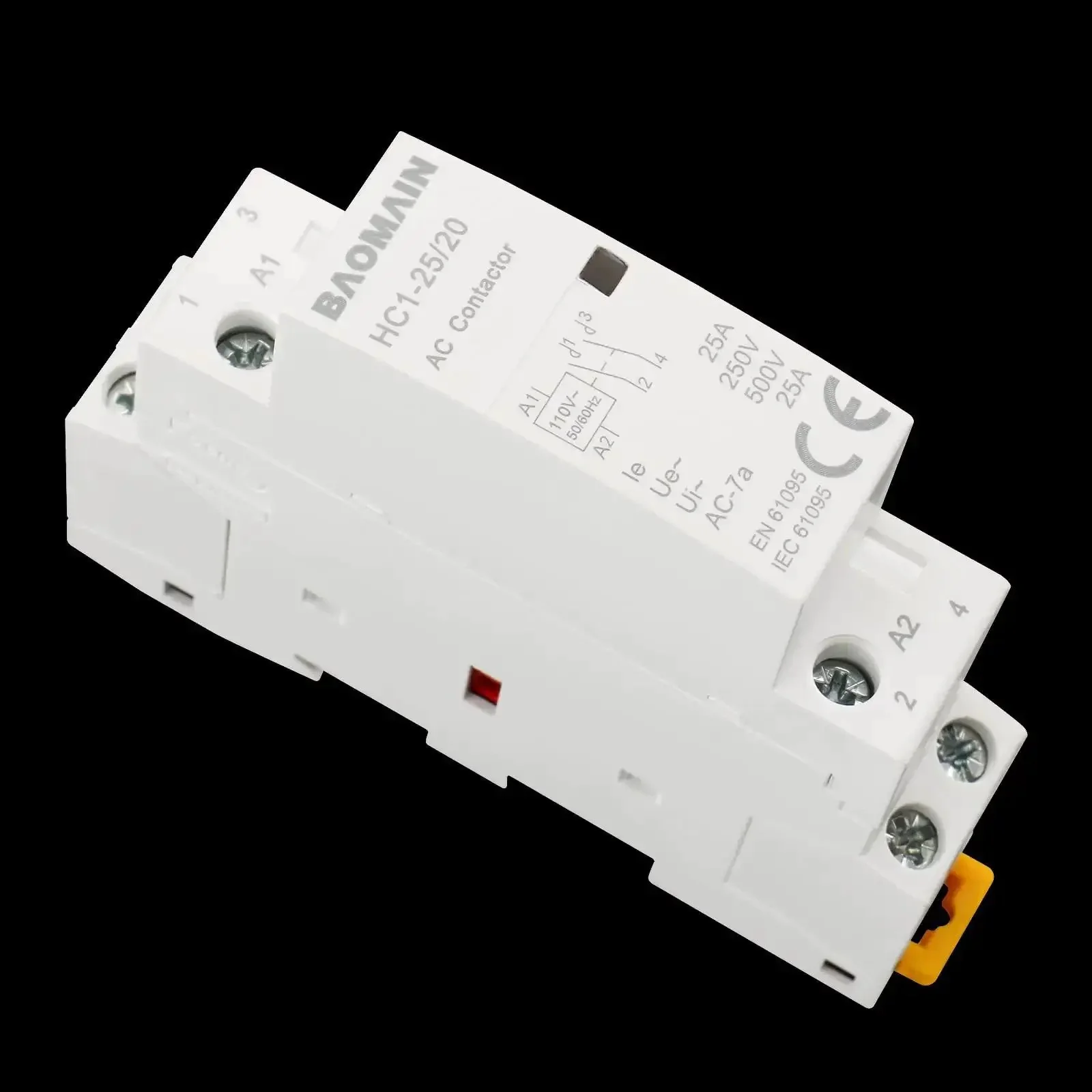 110V AC 2-Pole Modular Contactor With 2NO Normally Open Contacts, Beefy 25A Rating, DIN Rail Mount For HVAC, Motor, Pump And Lighting Control, Heavy-Duty Industrial Relay For Dual Circuit Switching In Commercial And Residential Installations - Image 2
