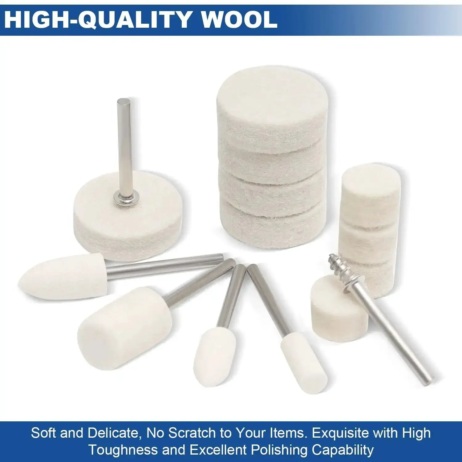 115 Piece Polishing Buffing Wheel Set For Dremel Tools 1 Eighth Inch Shank Pro Grade Wool Buffers For Metal Jewelry Wood Long Lasting Honeycomb Wheels With 3 Second Quick Lock Bench Tested Dremel Polishing Kit For Restoration Projects - Image 4