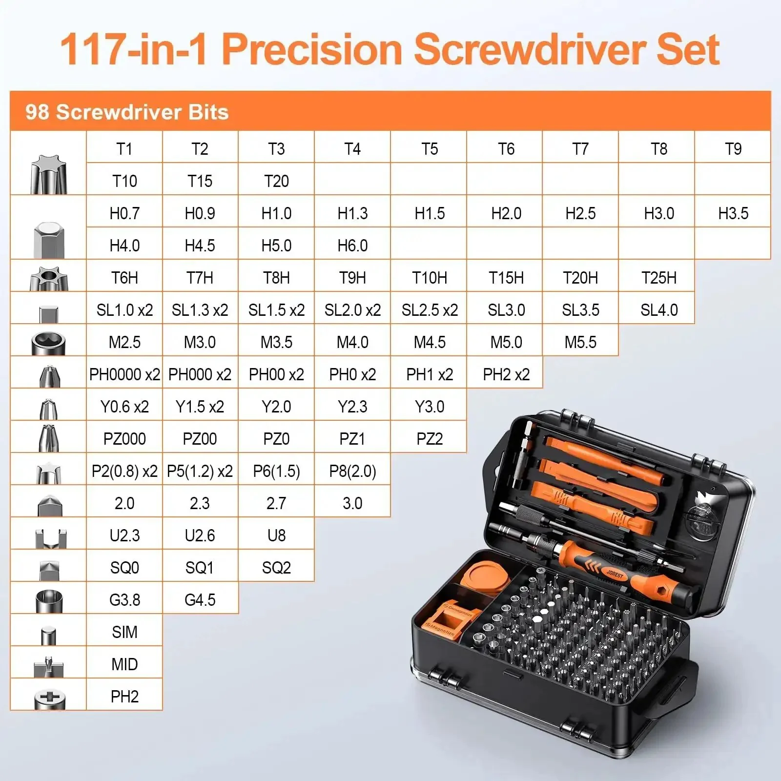 117 In 1 Precision Screwdriver Set With Torx Triwing Bits, Mini Repair Tool Kit For MacBook Laptop PC RC Toys PS5 iPhone Xbox Glasses And Electronics Ideal Gift For Techies And DIY Hobbyists - Image 9