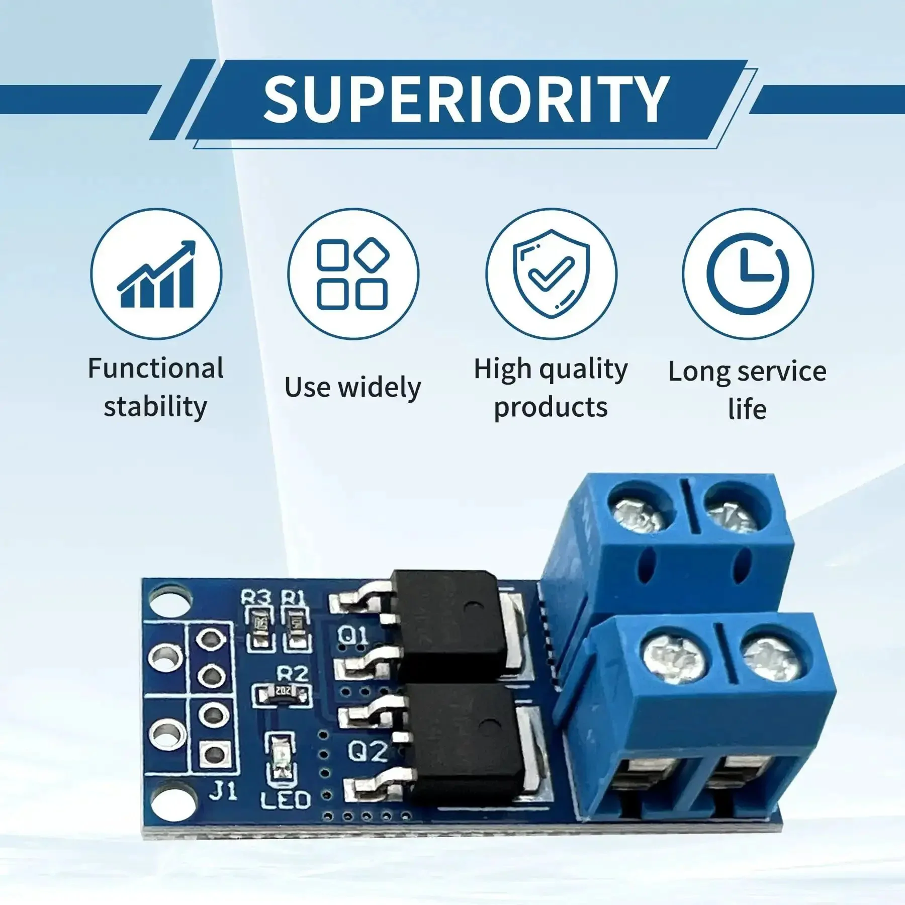 11Pcs MOSFET Switch Driver Module For Motors And LED Strips, PWM Control, 5V-36V, 15A Continuous (30A Peak, 400W), Low Heat Design, Compatible With Arduino And Raspberry Pi, Dual Parallel MOSFETs For Reliable Heavy-Duty Power - Image 3