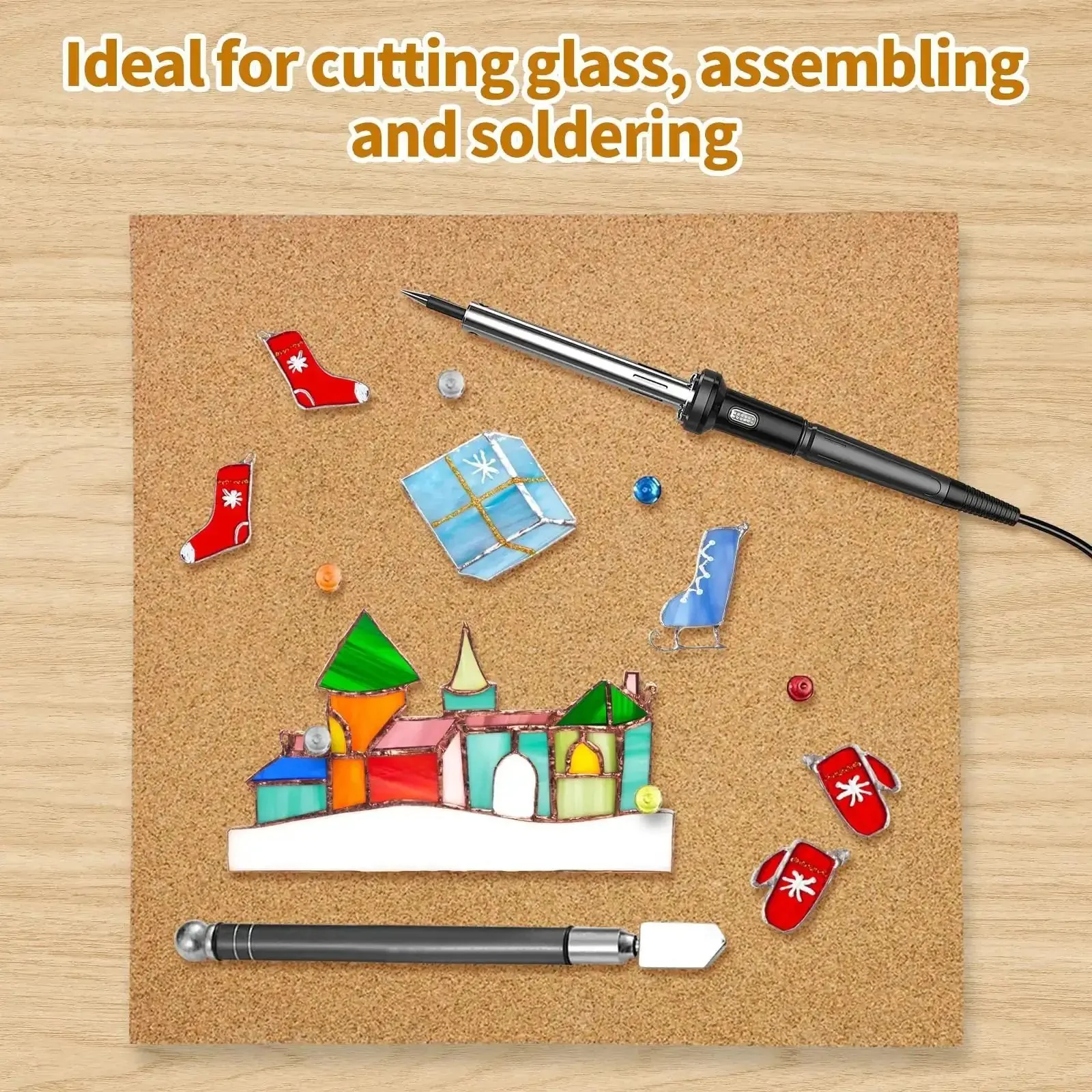12 By 12 By 0.5 Inch Stained Glass Work Surface Cutting Mat Heat Resistant Starter Kit With Tools For Tabletop And Countertop Protection Durable Non Slip Easy To Clean Pro Grade Glass Cutting Surface - Image 5