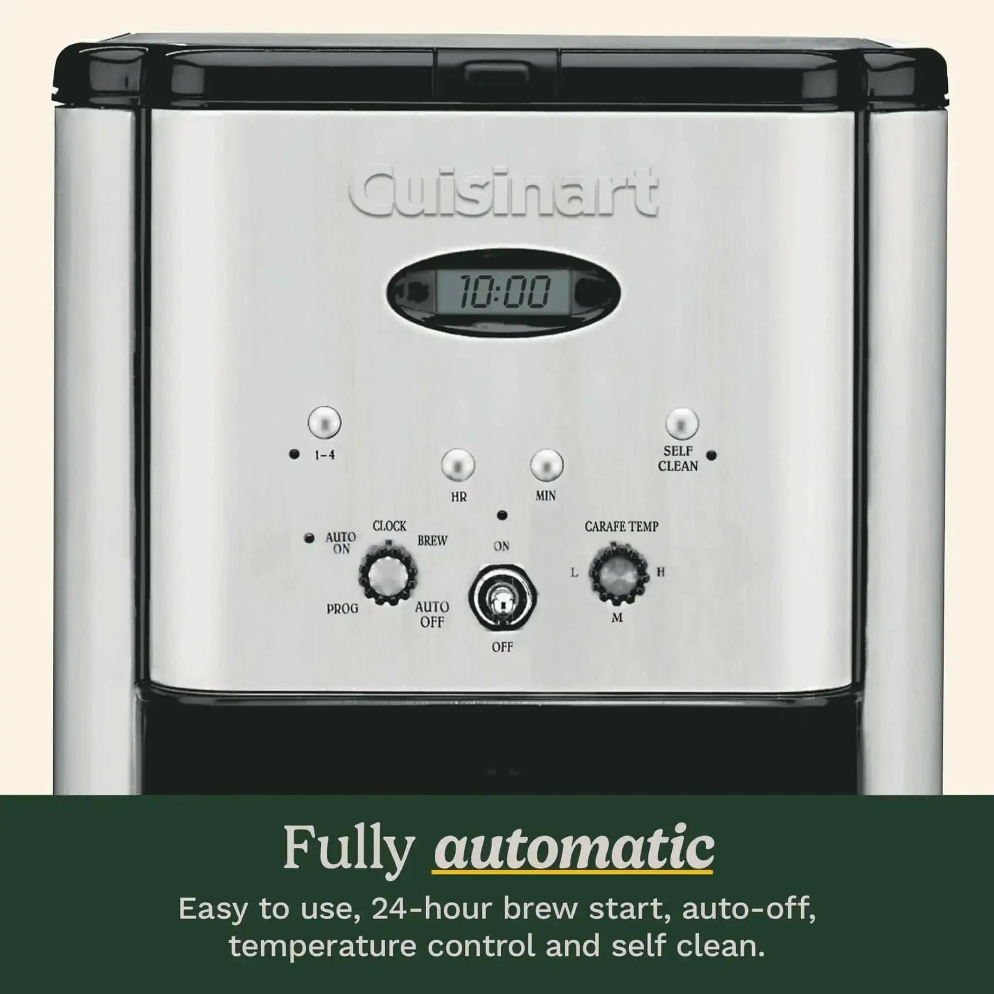 12 Cup Brew Central Coffee Maker With Fully Auto Programmable Settings, 24 Hour Delay Brew, Auto Off, 1 To 4 Cup Options, Adjustable Temperature Control With Low, Medium, And High Heater, Black Stainless Steel Glass Carafe, Ergonomic Comfort Grip - Image 4