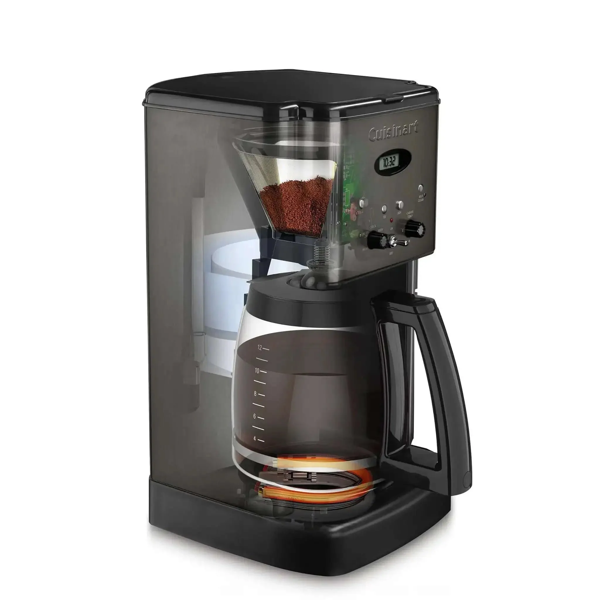 12 Cup Brew Central Coffee Maker With Fully Auto Programmable Settings, 24 Hour Delay Brew, Auto Off, 1 To 4 Cup Options, Adjustable Temperature Control With Low, Medium, And High Heater, Black Stainless Steel Glass Carafe, Ergonomic Comfort Grip - Image 7