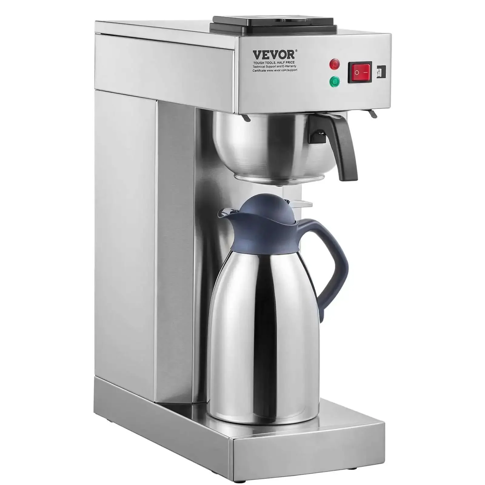 12 Cup Commercial Drip Coffee Maker With Thermal Vacuum Carafe Keeps Coffee Hot Or Cold All Day No Fuss For Restaurant Office Cafe Stainless Steel Brewer That Brews A Full Pot In About 9 Minutes - Image 2