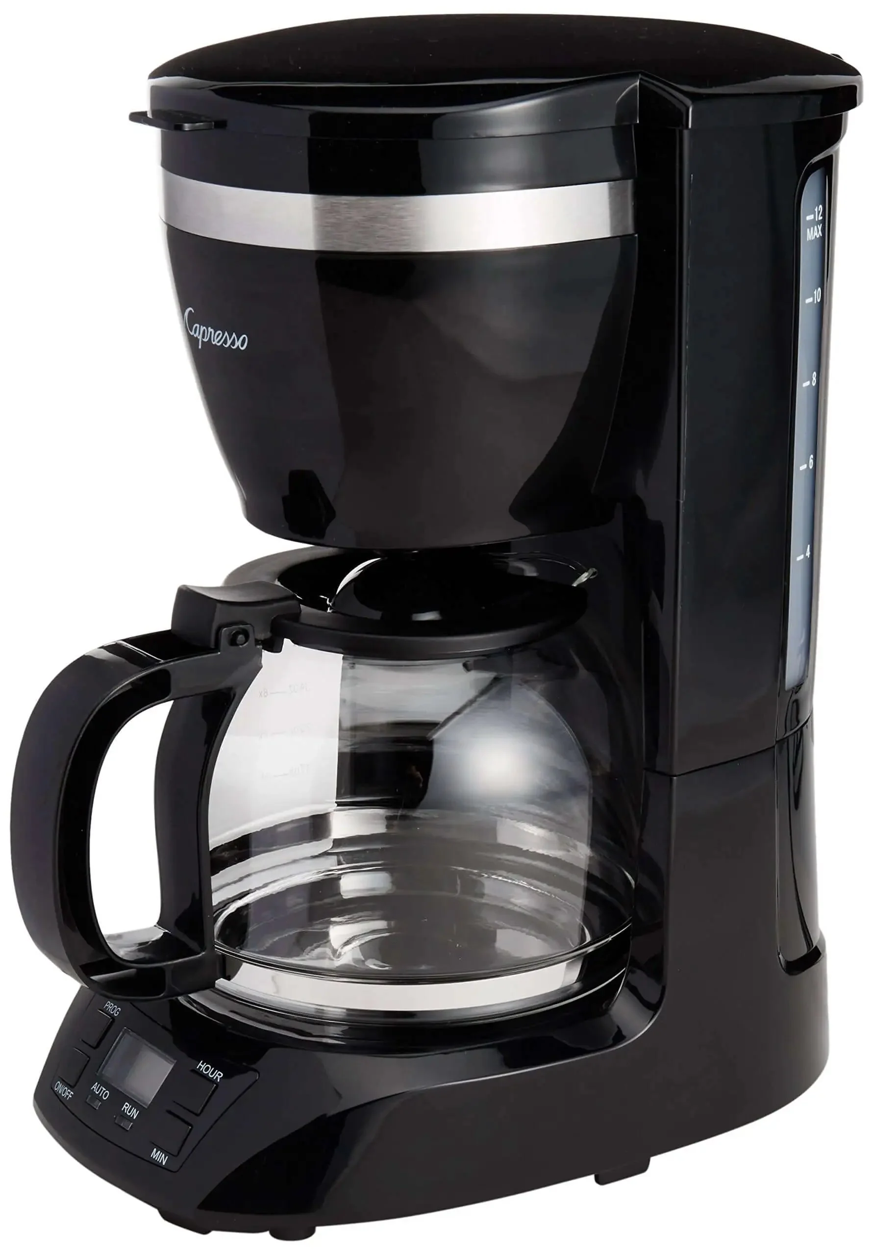 12 Cup Drip Coffeemaker In Stainless Steel With Gold Tone Filter No Mess Paper Filters Programmable Brew Auto Start Keep Warm For 2 Hours And Auto Shutoff Drip Stop For Easy One Cup Pour