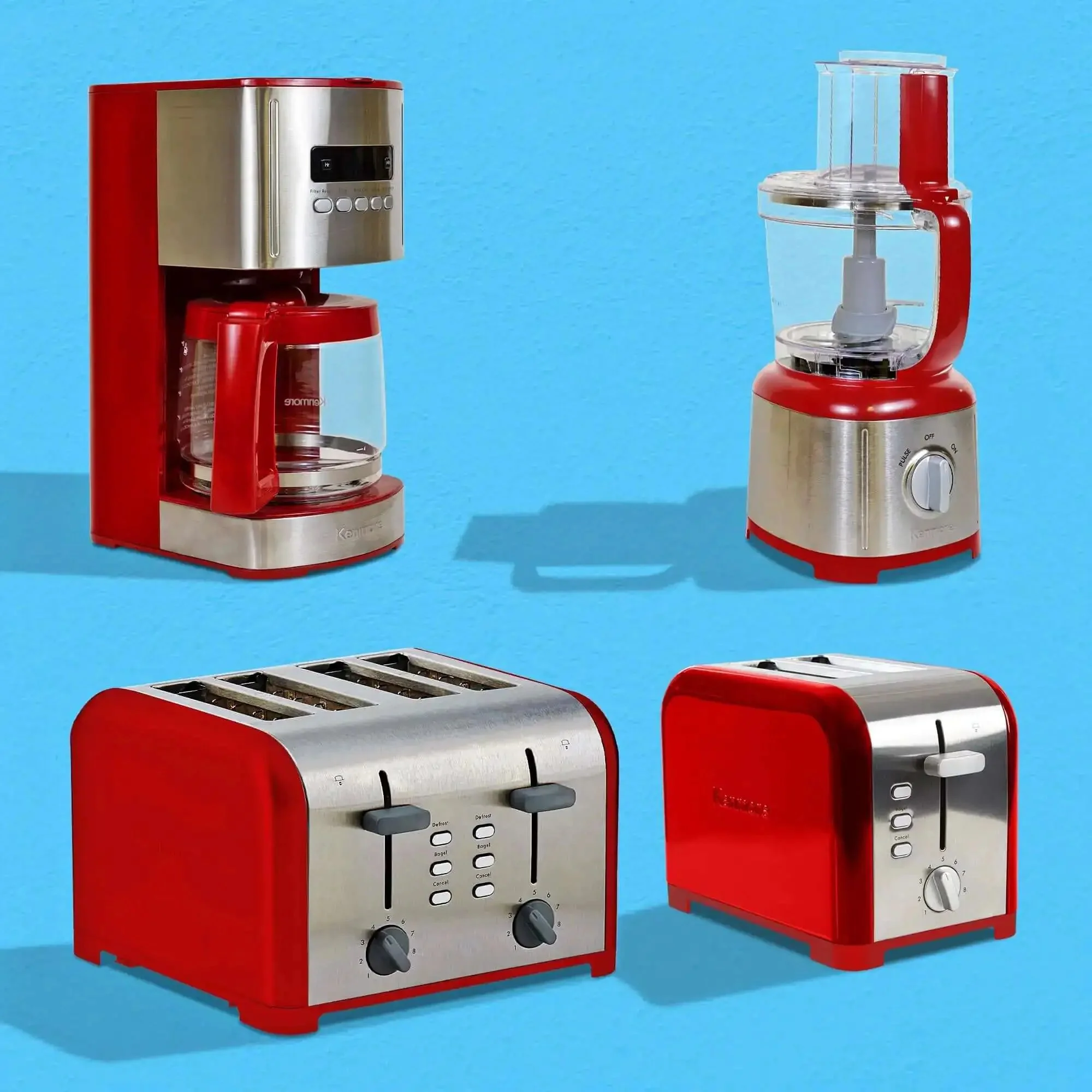 12 Cup Programmable Drip Coffee Maker With Auto Shut Off And Glass Carafe, Regular Or Bold Brews, Large Water Reservoir, Reusable Filter, Ideal For Home Or Small Cafes, Fast Brew Time, Red - Image 2