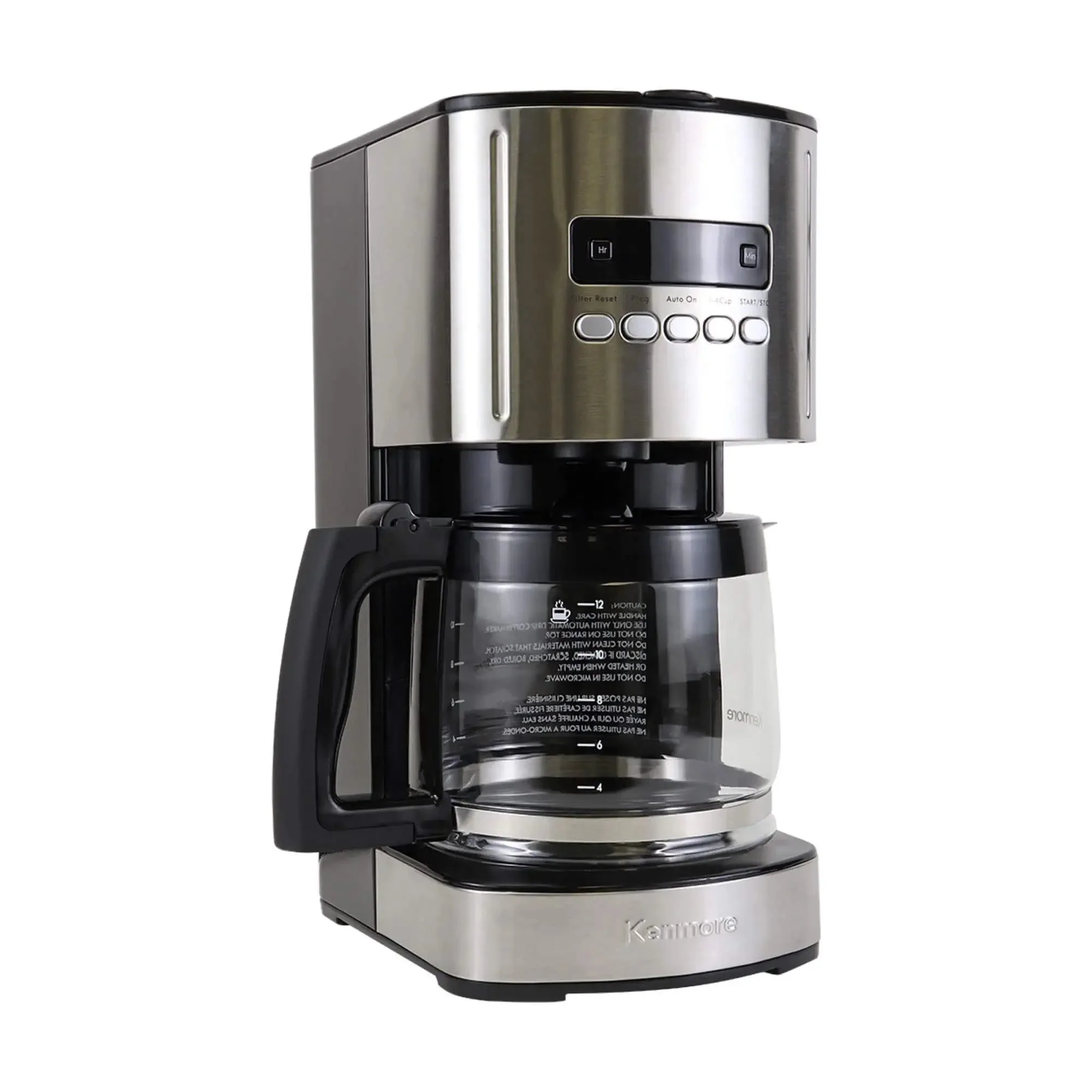 12 Cup Programmable Drip Coffee Maker With Glass Carafe No Mess Auto Shut Off Pause And Serve Large Water Reservoir Reusable Gold Tone Filter Carbon Filter Keeps Coffee Warm Black Kitchen Appliance