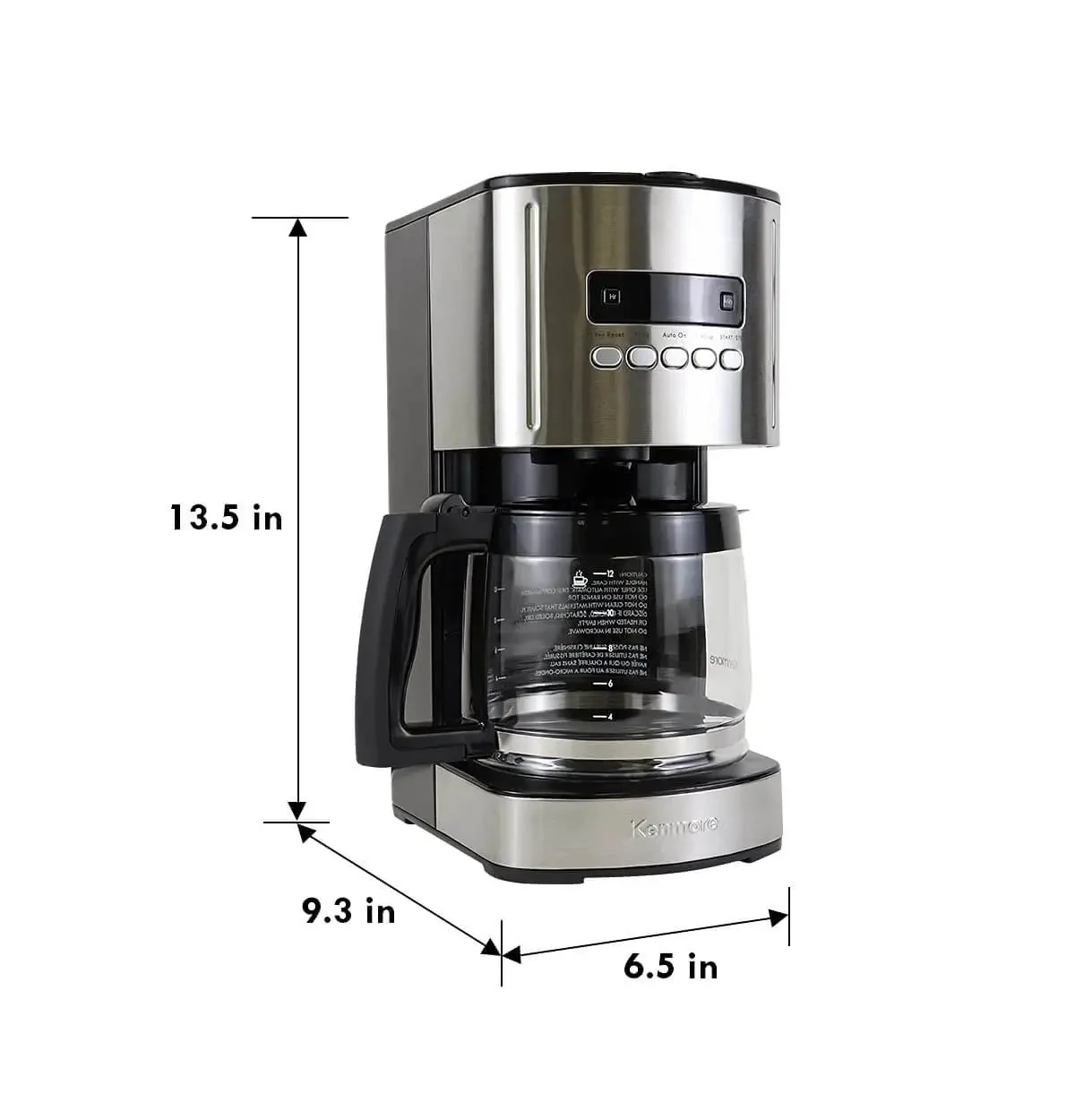 12 Cup Programmable Drip Coffee Maker With Glass Carafe No Mess Auto Shut Off Pause And Serve Large Water Reservoir Reusable Gold Tone Filter Carbon Filter Keeps Coffee Warm Black Kitchen Appliance - Image 3