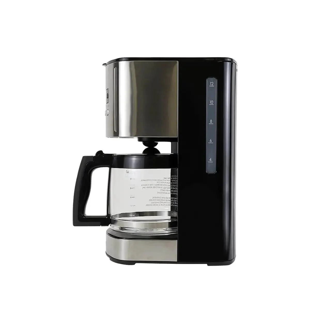12 Cup Programmable Drip Coffee Maker With Glass Carafe No Mess Auto Shut Off Pause And Serve Large Water Reservoir Reusable Gold Tone Filter Carbon Filter Keeps Coffee Warm Black Kitchen Appliance - Image 5