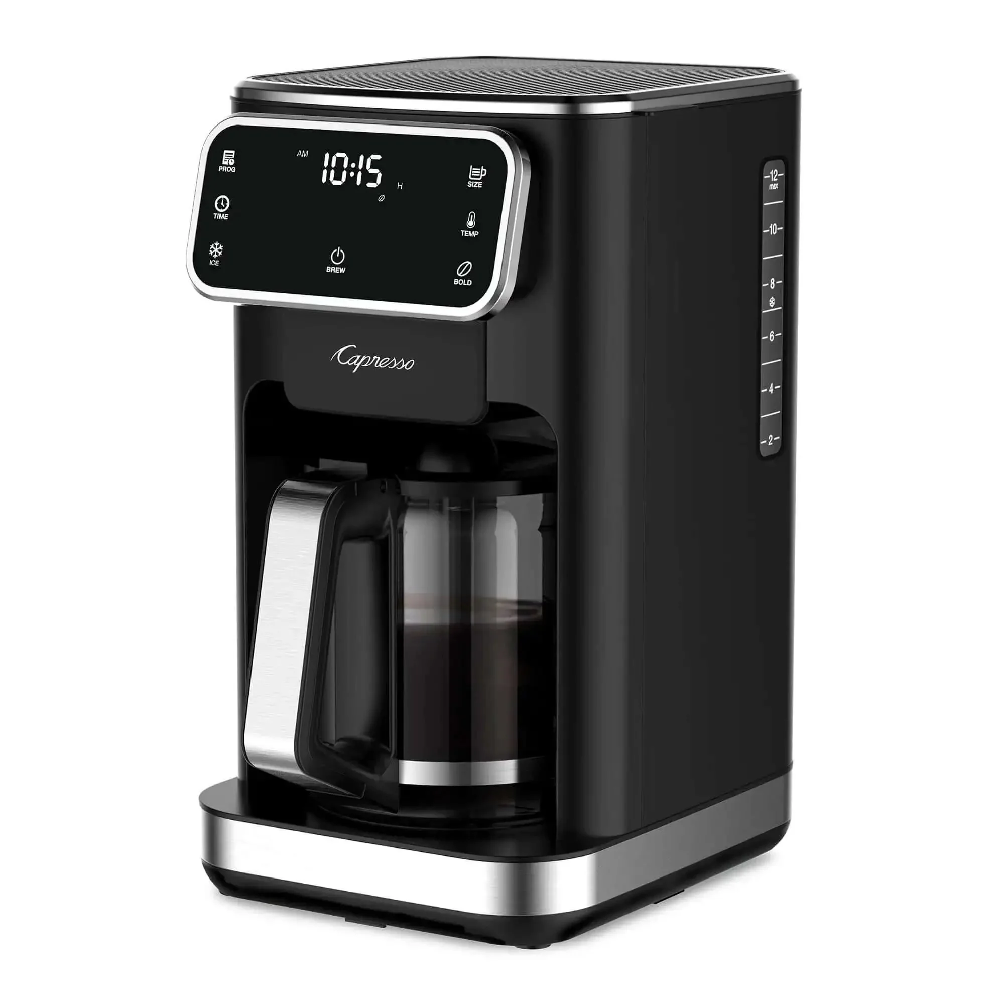 12-Cup Touchscreen Coffee Maker With Glass Carafe, Brew Strength Control, Iced Coffee Mode, Full 6-Inch Display, Programmable Timer, Quick Brew And Rich Flavor For Everyday Home Coffee Lovers