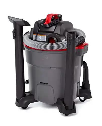 12 Gallon Wet Dry Shop Vacuum Workhorse With 5 Peak HP Motor, Pro Locking Hose, Casters, And Quiet Scroll Noise Reduction For Beast Mode Tough Garage Or Home Use, Dark Gray And Red - Image 8